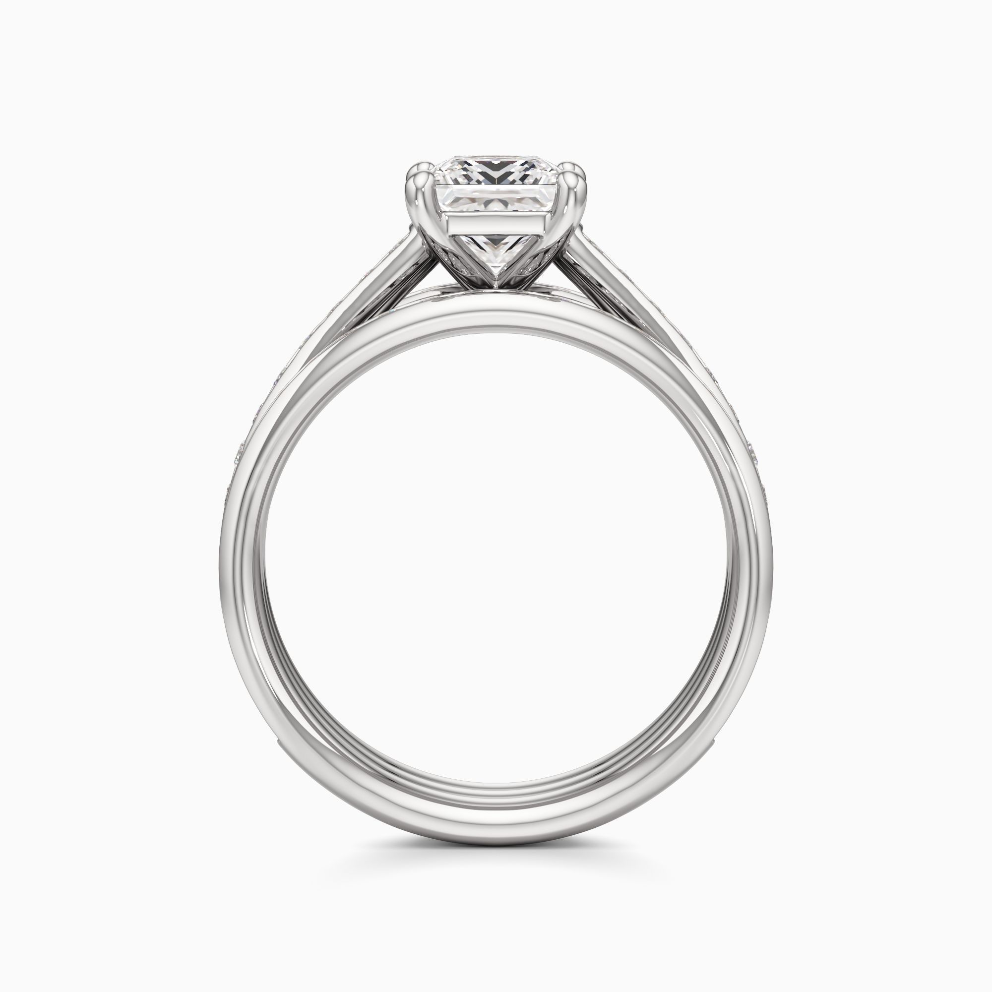 Carmen Cathedral Natural Diamond Princess-Cut Engagement Ring with Wedding Bands - Top view – Image 2 of 4