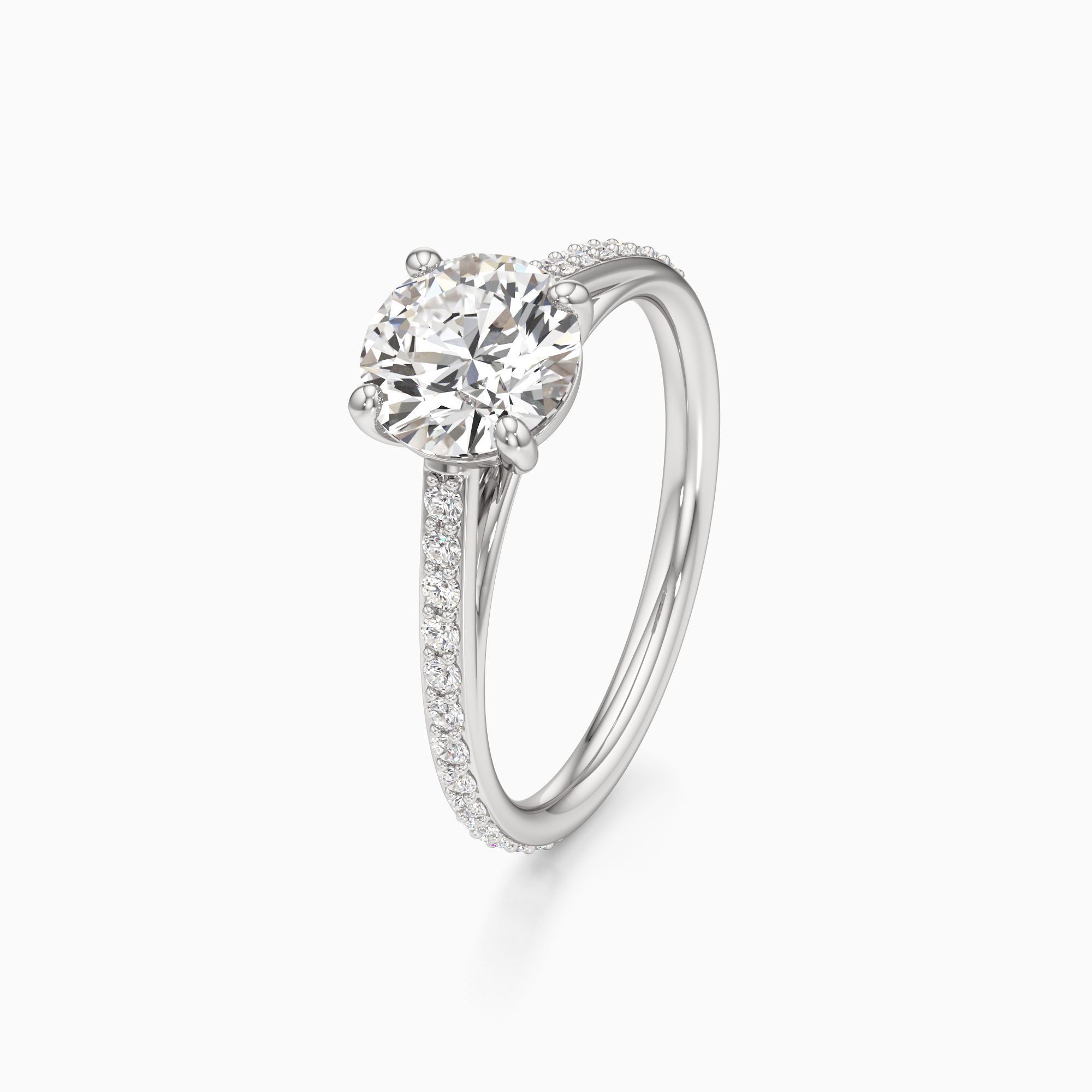 Carmen Cathedral Lab Grown Diamond Round Engagement Ring - Primary view – Image 1 of 4