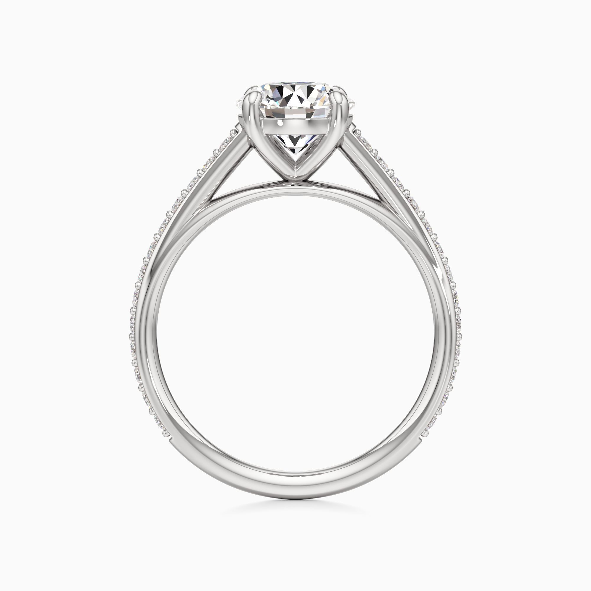 Carmen Cathedral Lab Grown Diamond Round Engagement Ring - Top view – Image 2 of 4