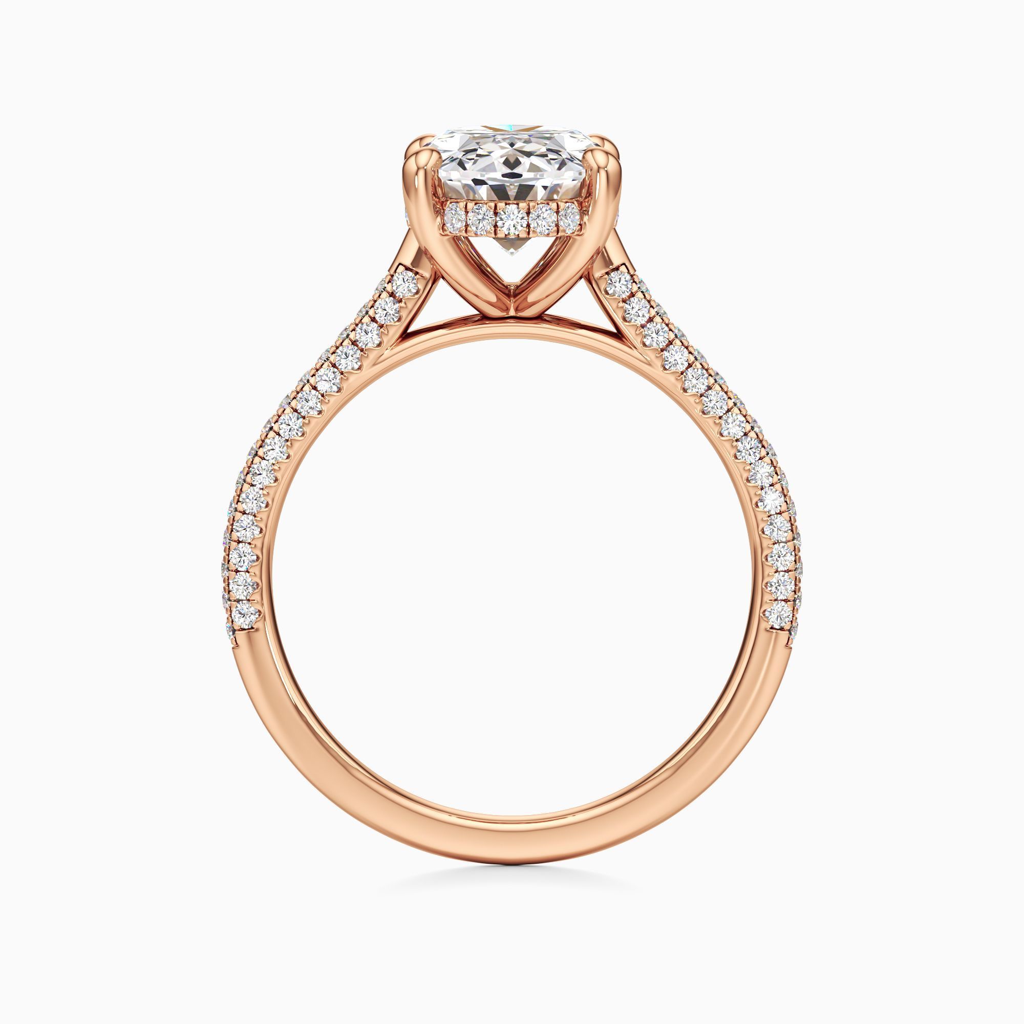 Carmen Cathedral Lab Grown Diamond Oval Engagement Ring - Top view – Image 2 of 4