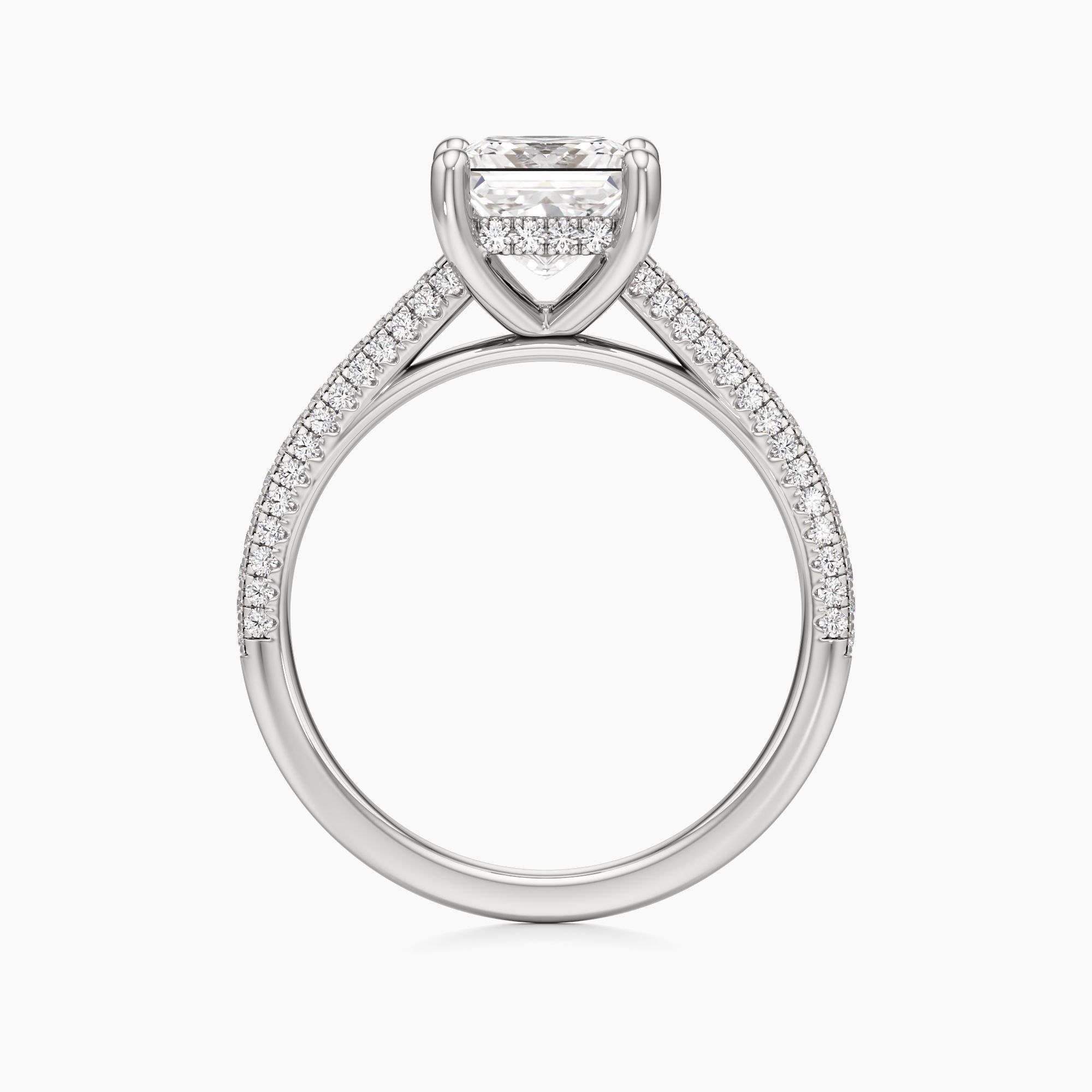 Carmen Cathedral Lab Grown Diamond Princess-Cut Engagement Ring - Top view – Image 2 of 4