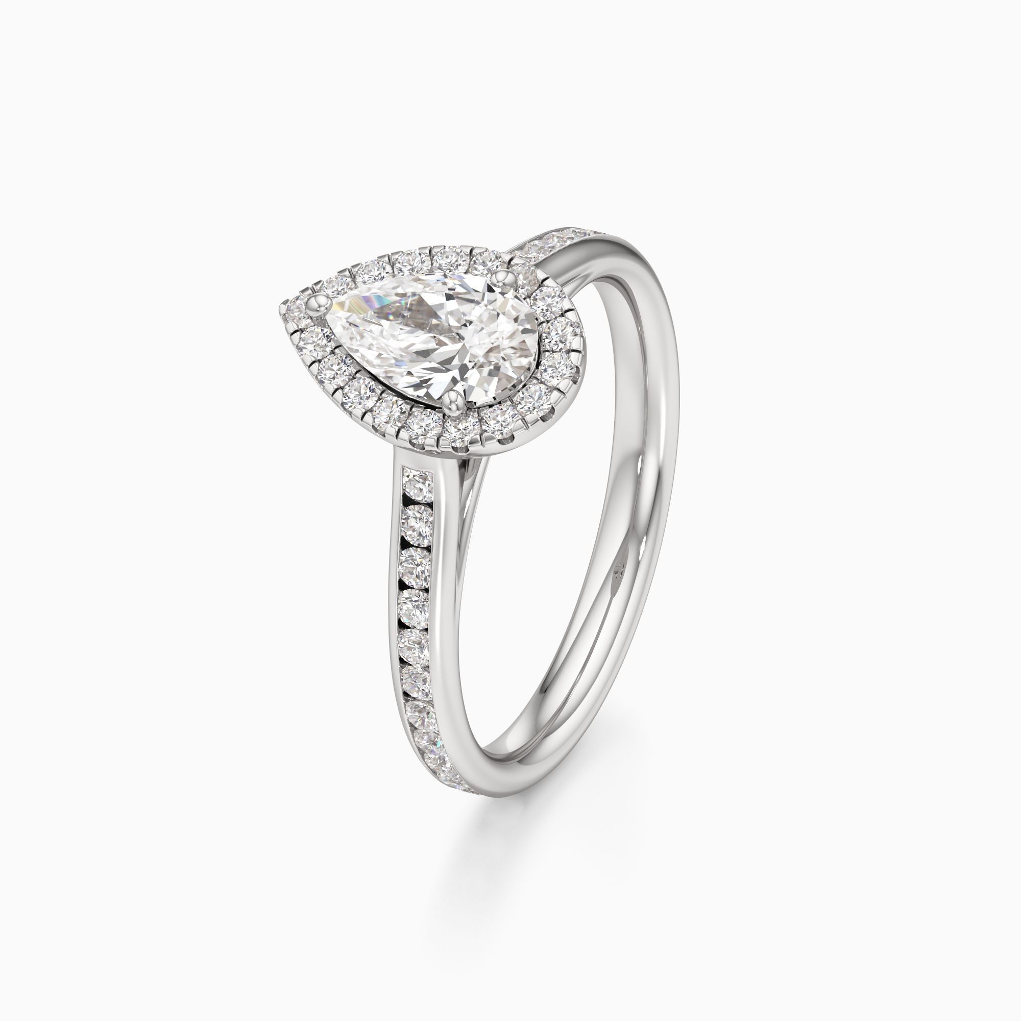 Carmen Cathedral Natural Diamond Pear-Shaped Engagement Ring - Primary view – Image 1 of 4