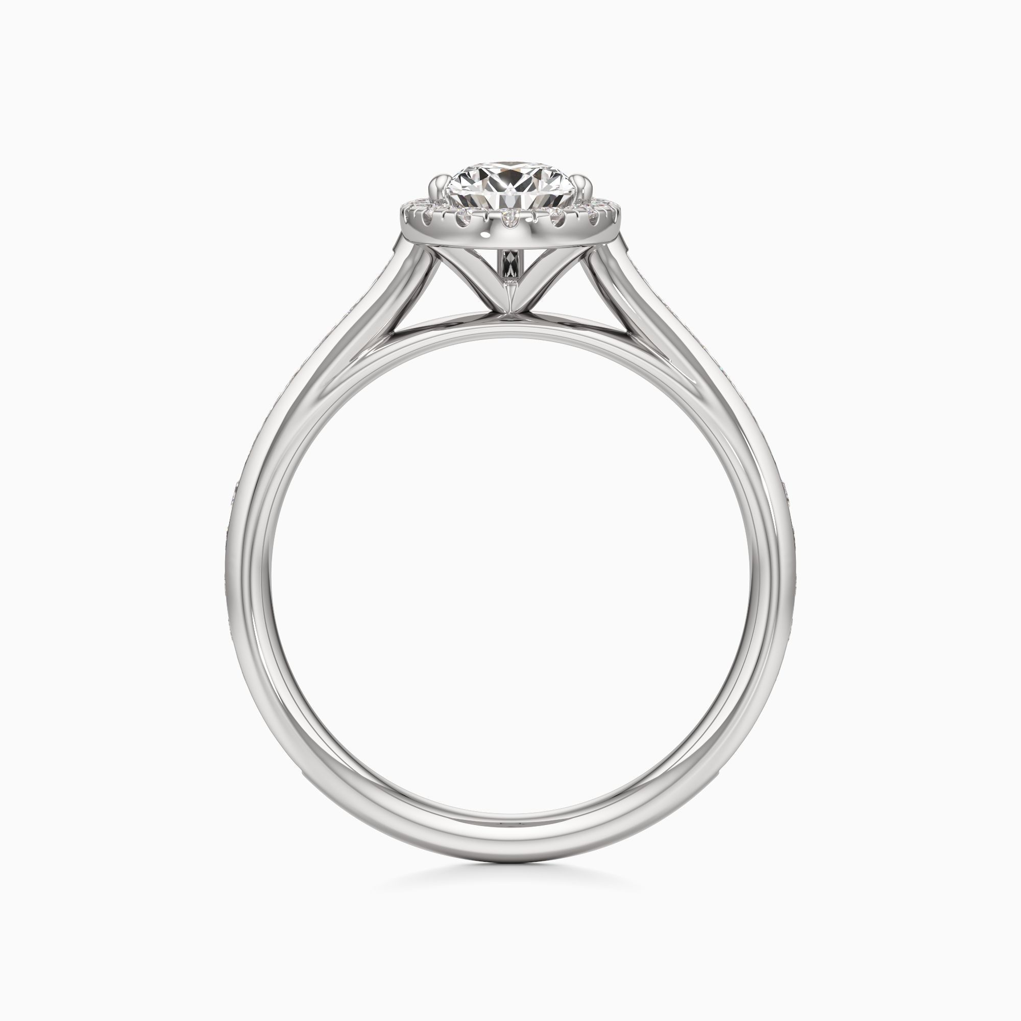 Carmen Cathedral Natural Diamond Pear-Shaped Engagement Ring - Top view – Image 2 of 4