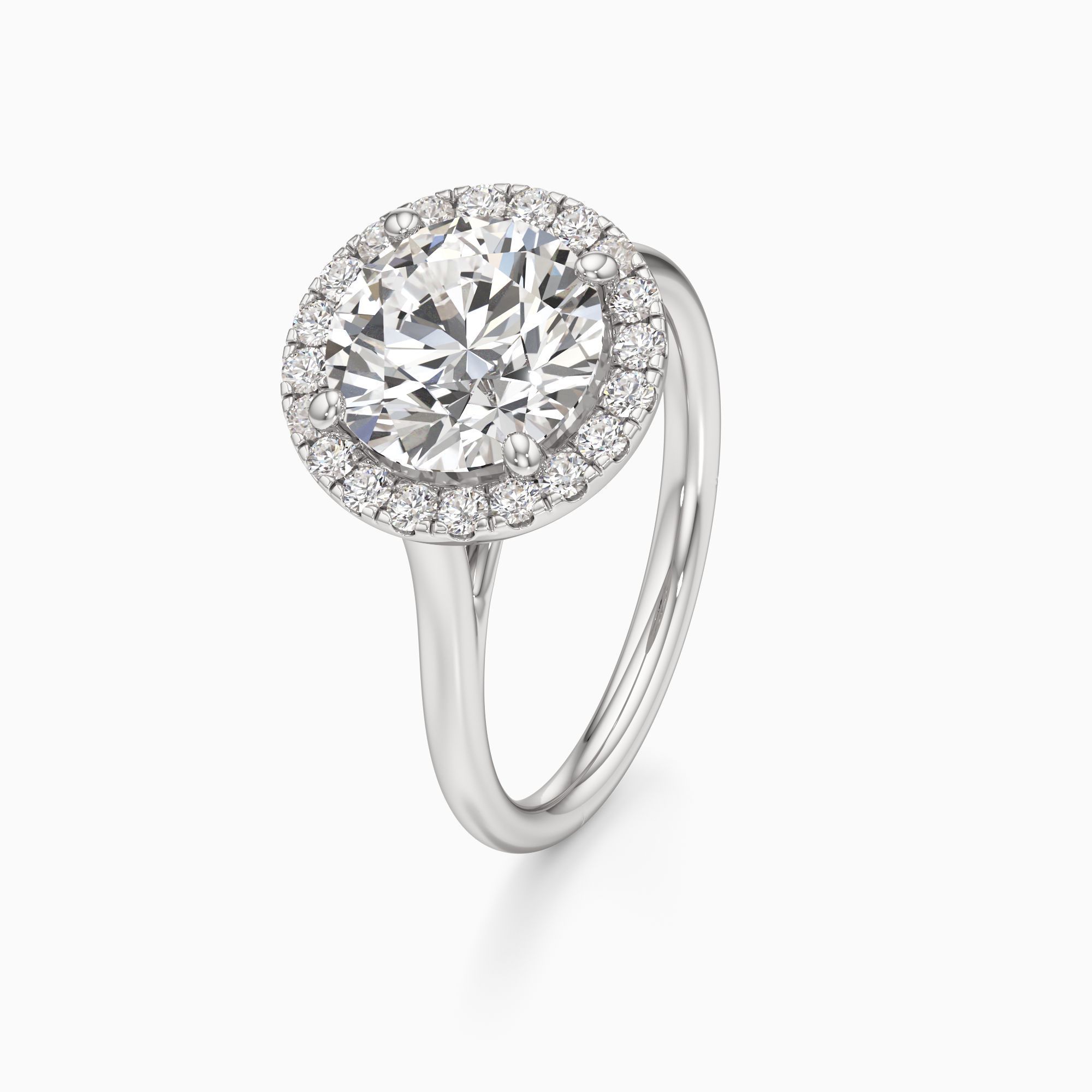 Carmen Cathedral Natural Diamond Round Engagement Ring - Primary view – Image 1 of 4