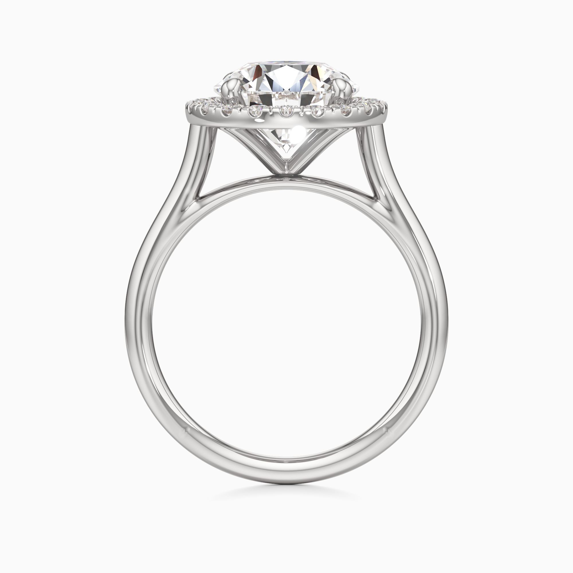 Carmen Cathedral Natural Diamond Round Engagement Ring - Top view – Image 2 of 4