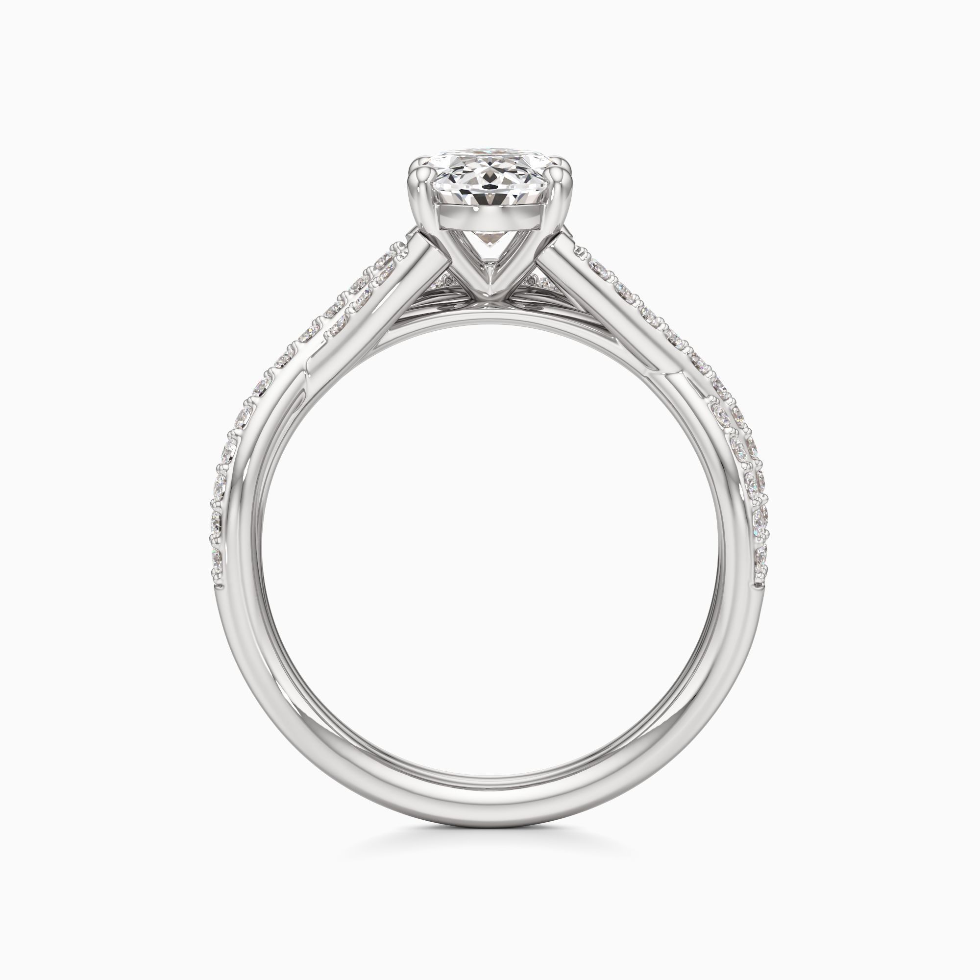 Delia Twist Lab Grown Diamond Oval Engagement Ring with Wedding Band - Top view – Image 2 of 4