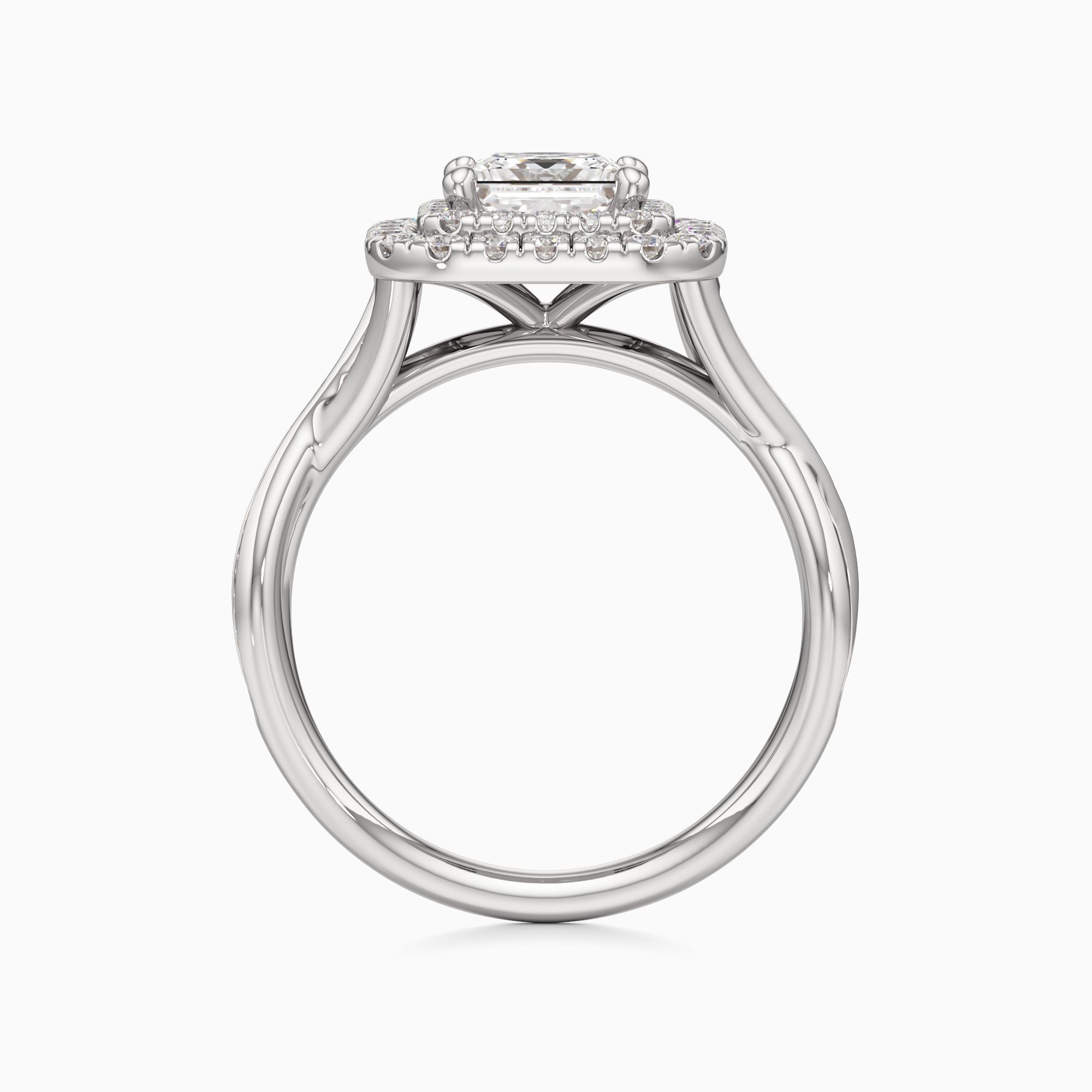 Delia Twist Natural Diamond Princess-Cut Engagement Ring - Top view – Image 2 of 4