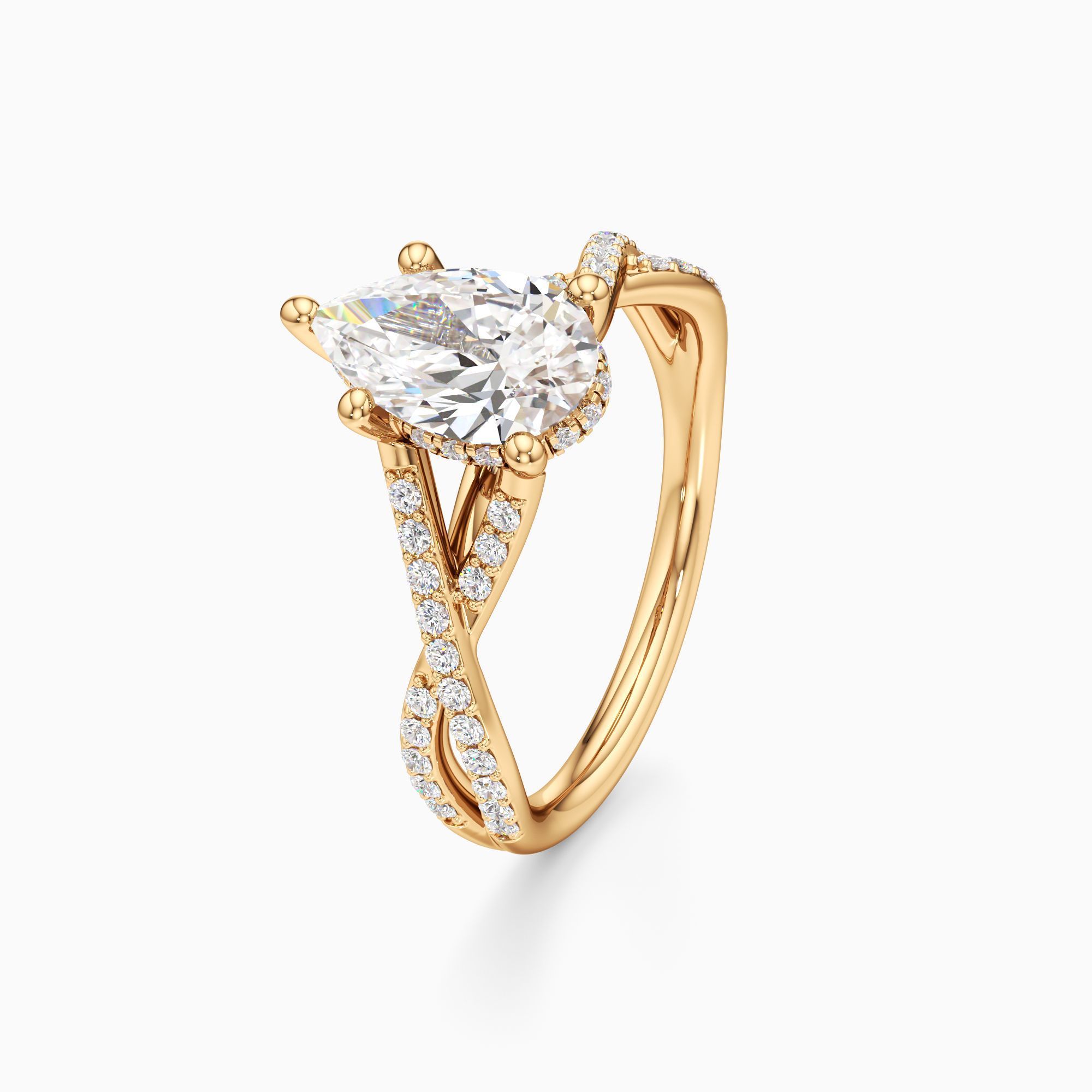 Delia Twist Lab Grown Diamond Pear-Shaped Engagement Ring - Primary view – Image 1 of 4