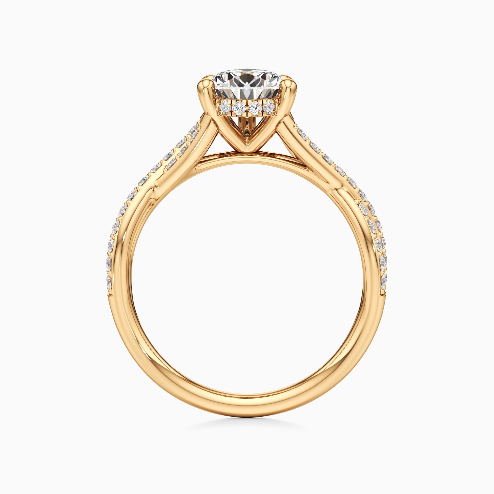 Delia Twist Lab Grown Diamond Pear-Shaped Engagement Ring - Top view – Image 2 of 4