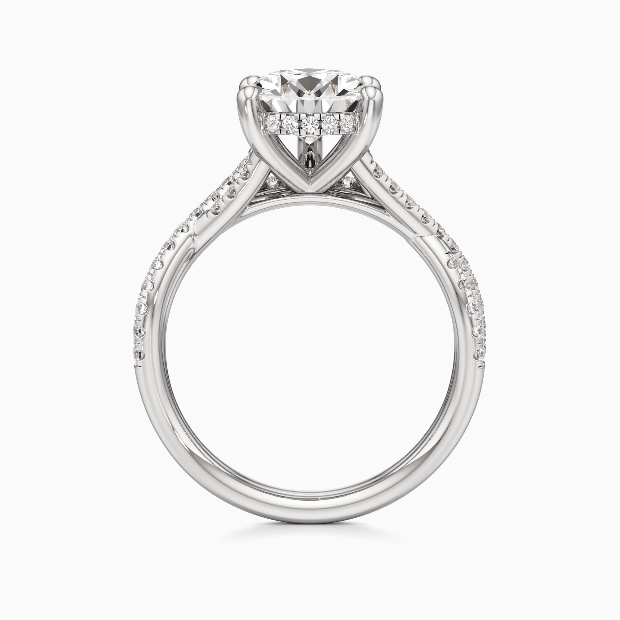Delia Twist Lab Grown Diamond Pear-Shaped Engagement Ring with Wedding Band - Top view – Image 2 of 4