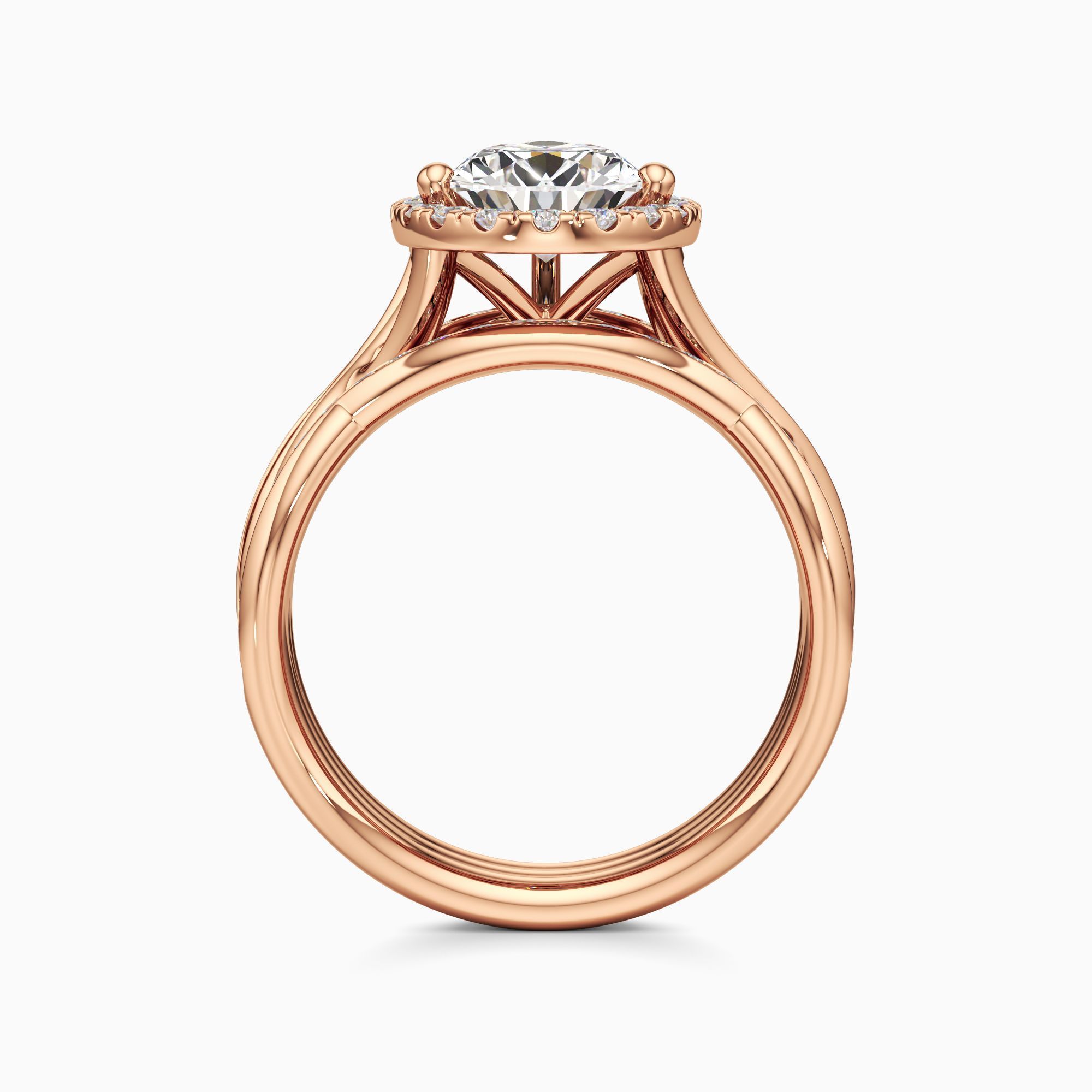 Delia Twist Lab Grown Diamond Pear-Shaped Engagement Ring with Wedding Bands - Top view – Image 2 of 4