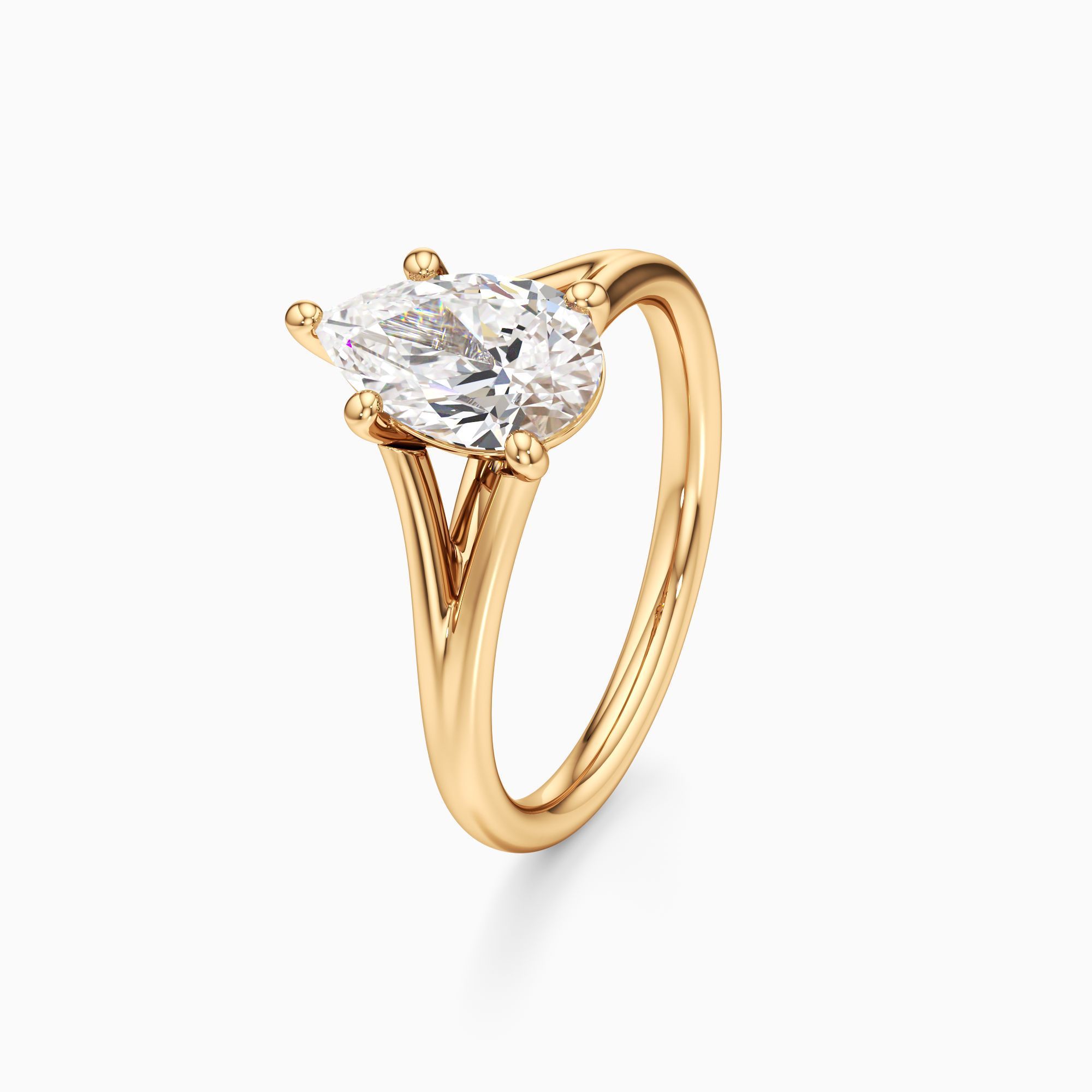 Emma Split Lab Grown Diamond Pear-Shaped Engagement Ring - Primary view – Image 1 of 4