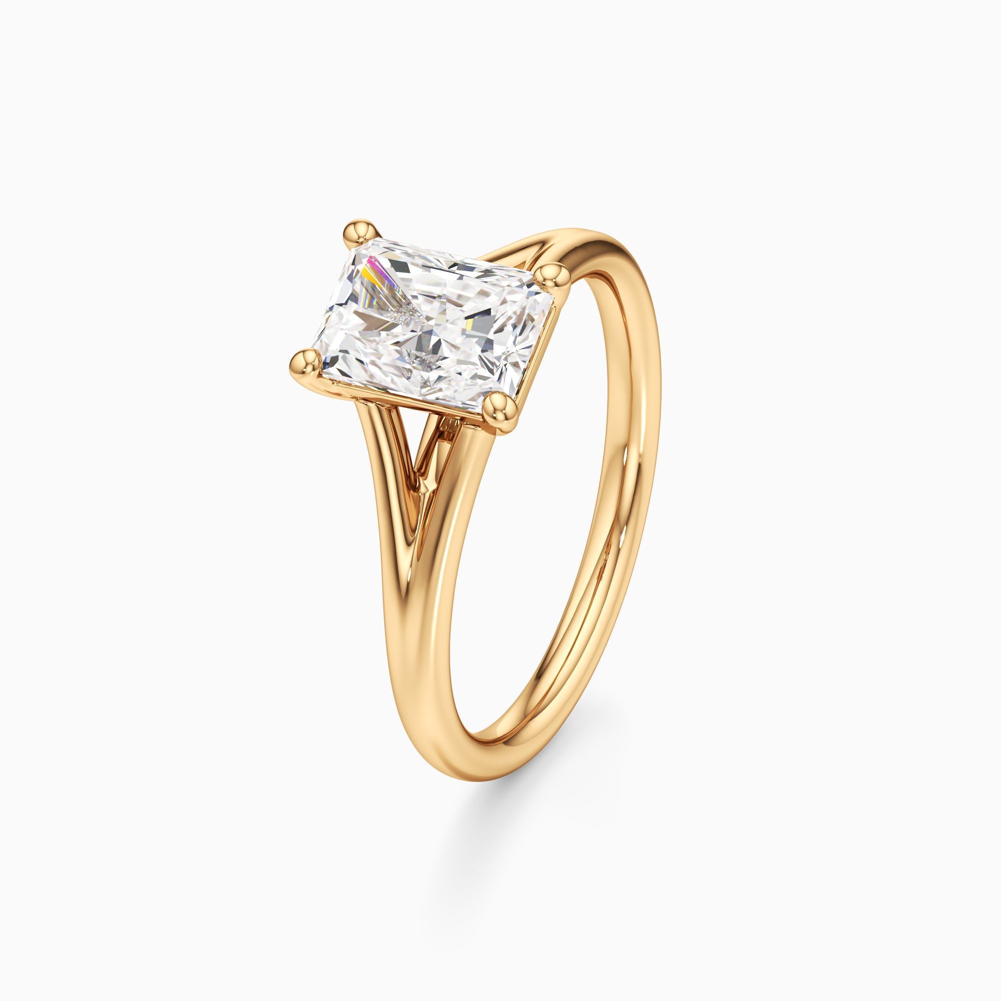 Emma Split Lab Grown Diamond Radiant-Cut Engagement Ring - Primary view – Image 1 of 4