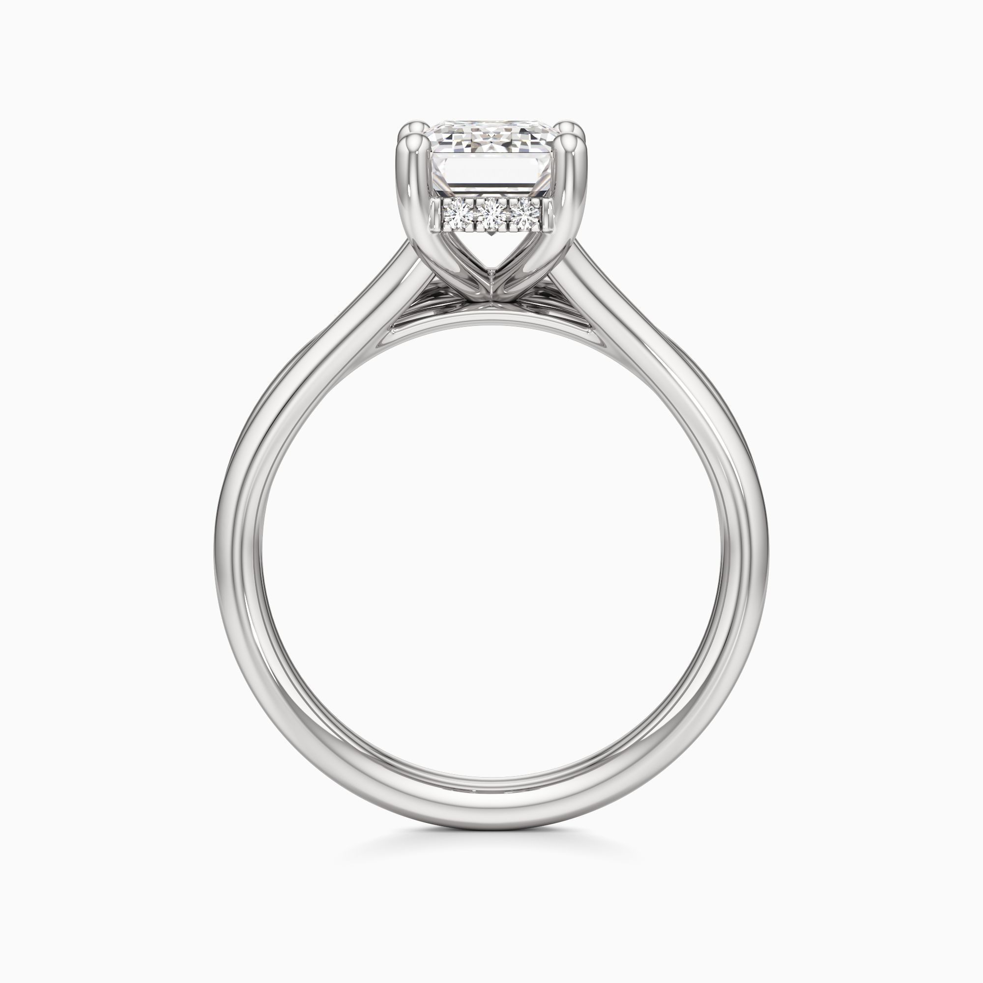 Emma Split Lab Grown Diamond Emerald-Cut Engagement Ring with Wedding Band - Top view – Image 2 of 4