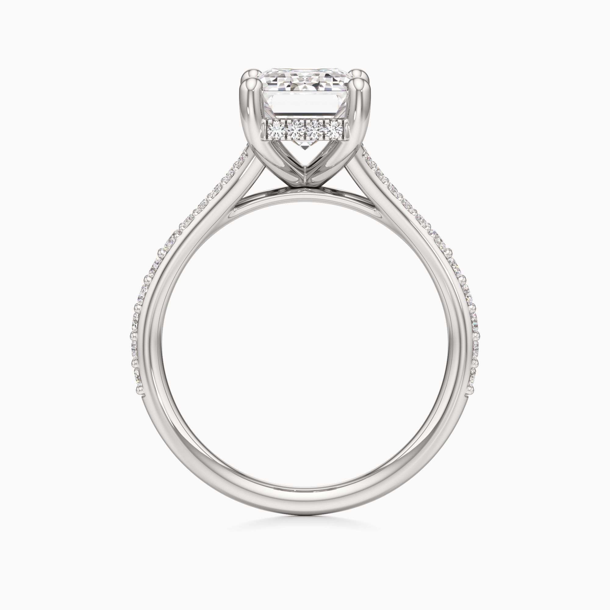 Emma Split Lab Grown Diamond Emerald-Cut Engagement Ring - Top view – Image 2 of 4