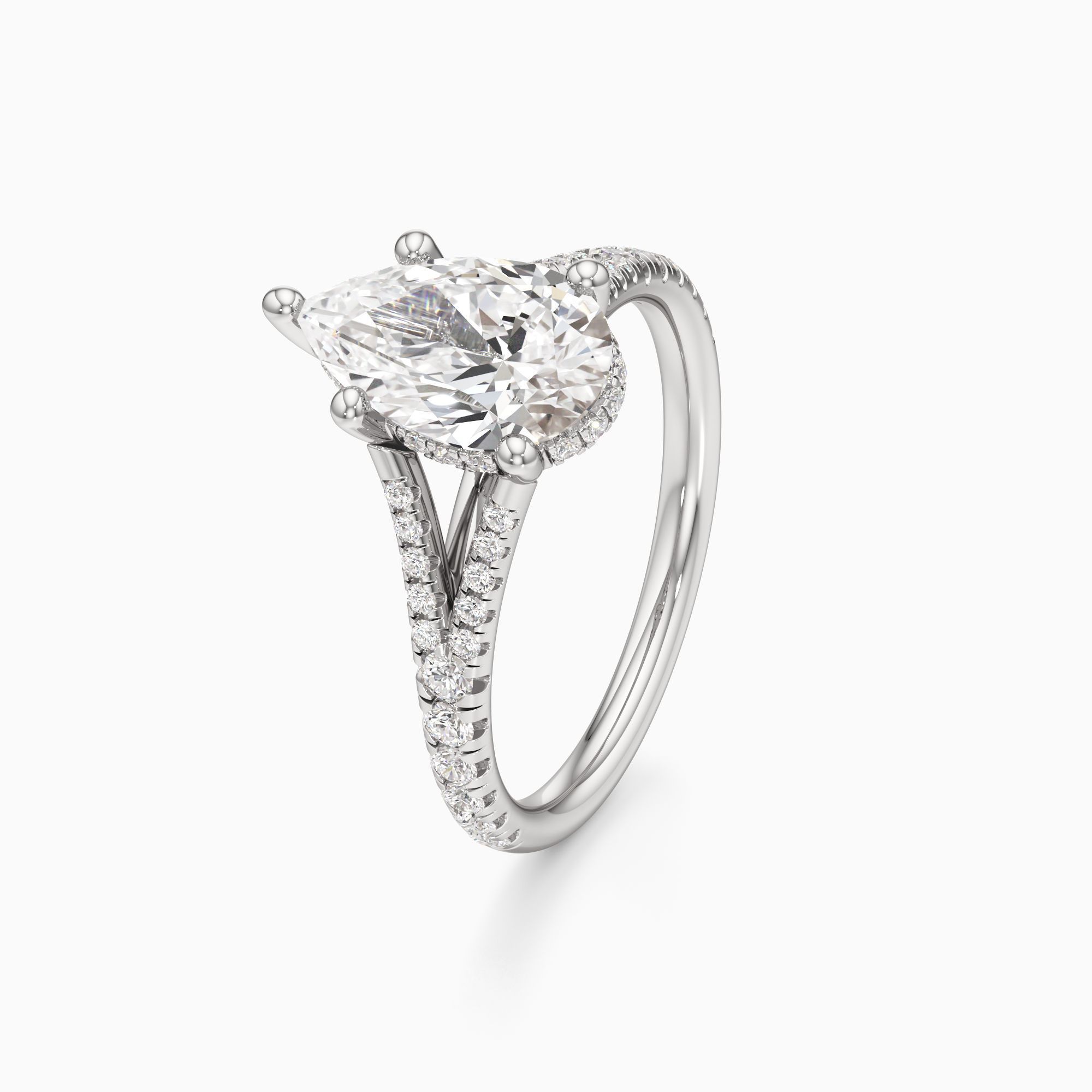 Emma Split Lab Grown Diamond Pear-Shaped Engagement Ring - Primary view – Image 1 of 4