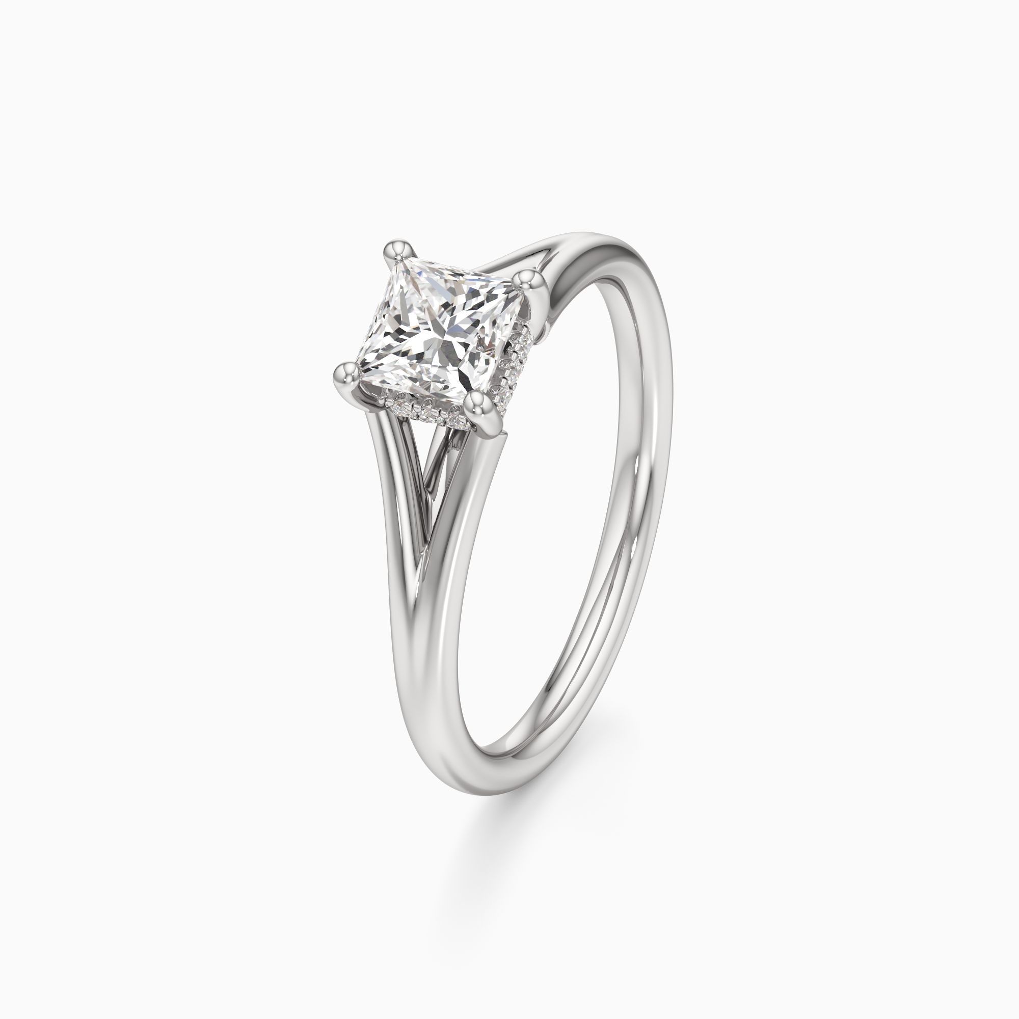 Emma Split Lab Grown Diamond Princess-Cut Engagement Ring - Primary view – Image 1 of 4