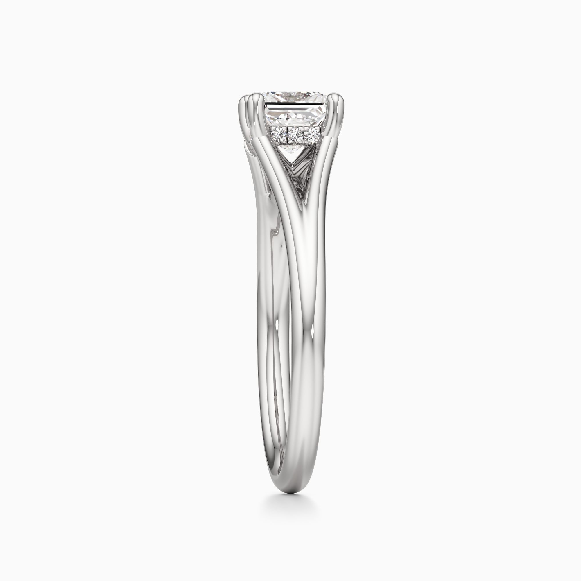 Emma Split Lab Grown Diamond Princess-Cut Engagement Ring - Side view – Image 4 of 4
