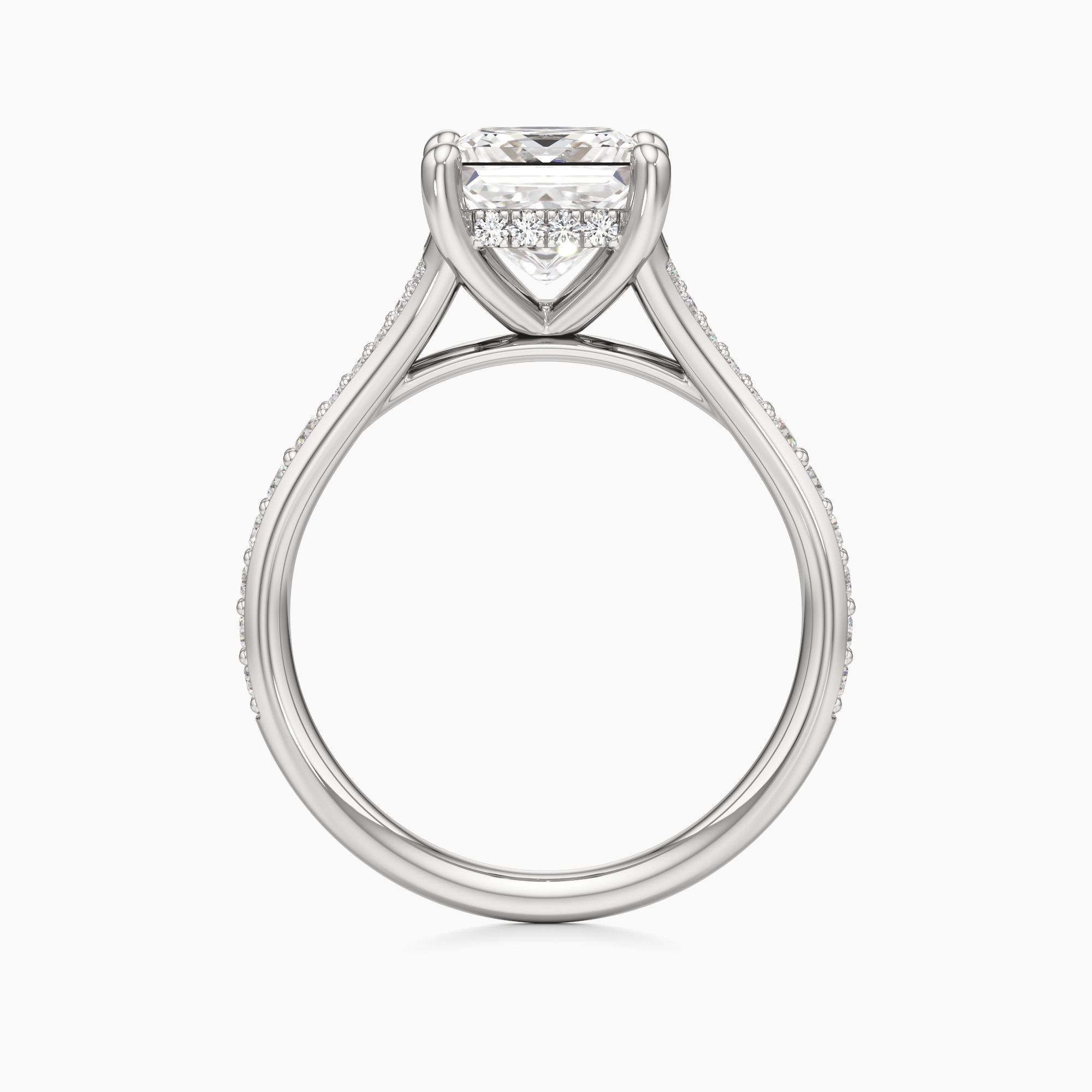 Emma Split Natural Diamond Princess-Cut Engagement Ring - Top view – Image 2 of 4