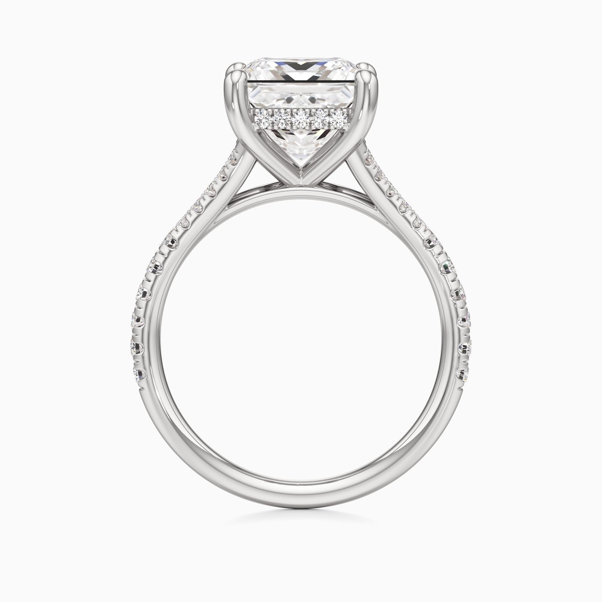 Emma Split Natural Diamond Princess-Cut Engagement Ring - Top view – Image 2 of 4