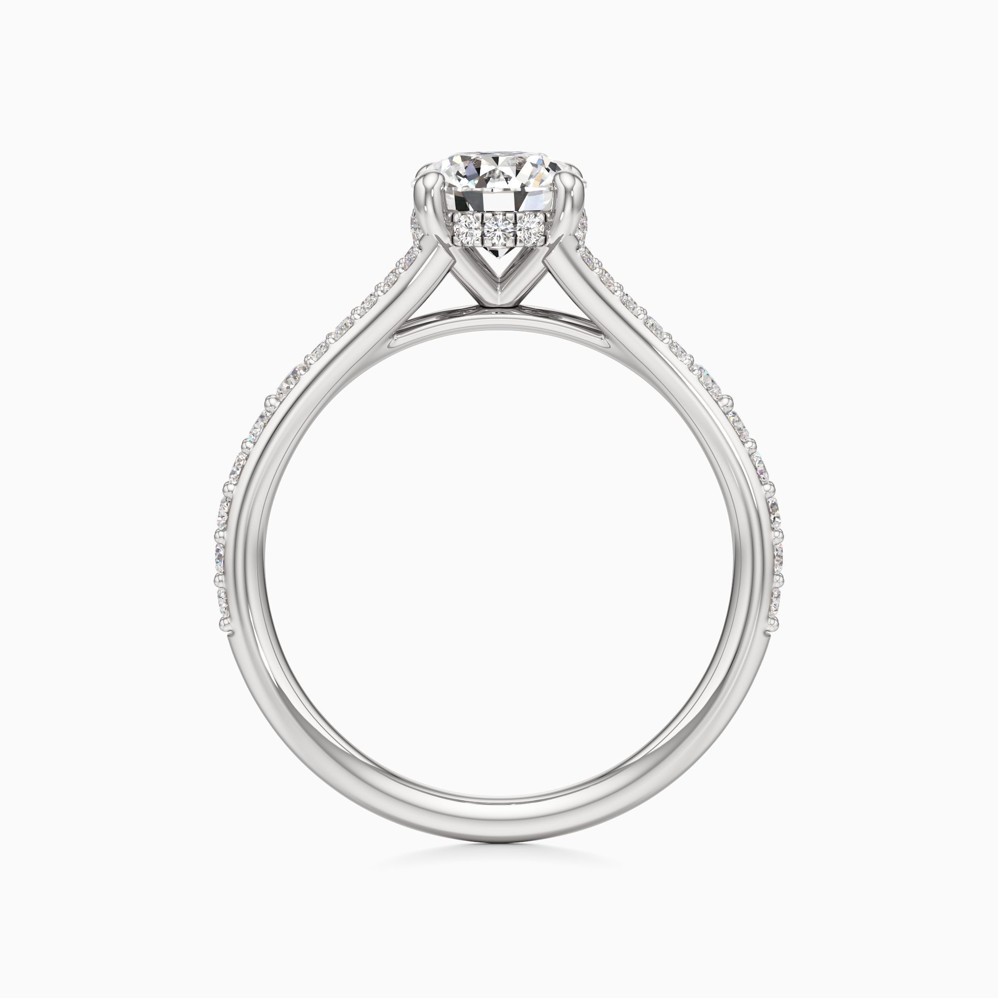 Emma Split Natural Diamond Round Engagement Ring - Top view – Image 2 of 4