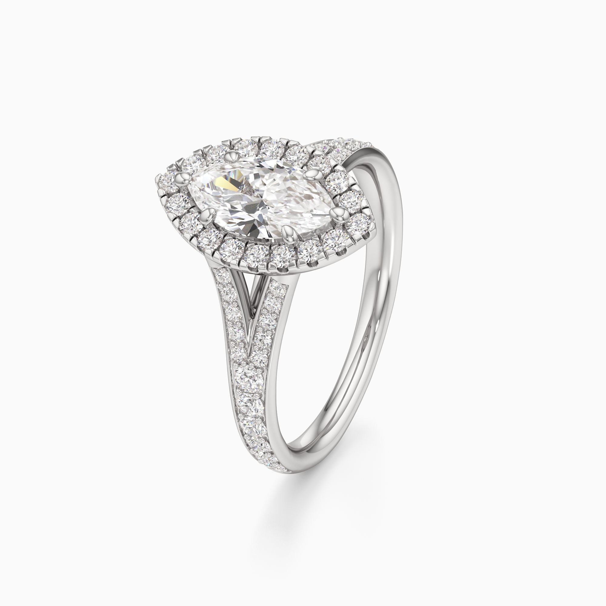 Emma Split Natural Diamond Marquise-Cut Engagement Ring - Primary view – Image 1 of 4