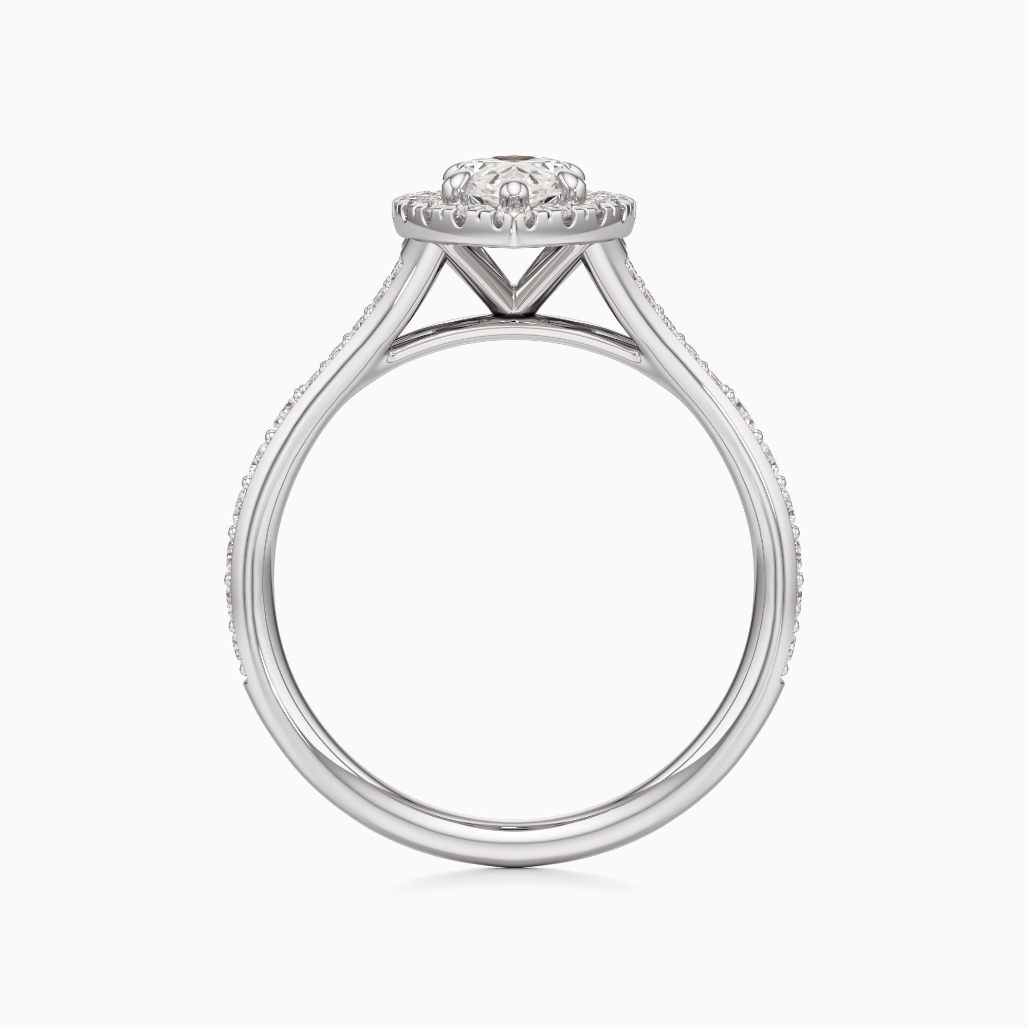 Emma Split Natural Diamond Marquise-Cut Engagement Ring - Top view – Image 2 of 4