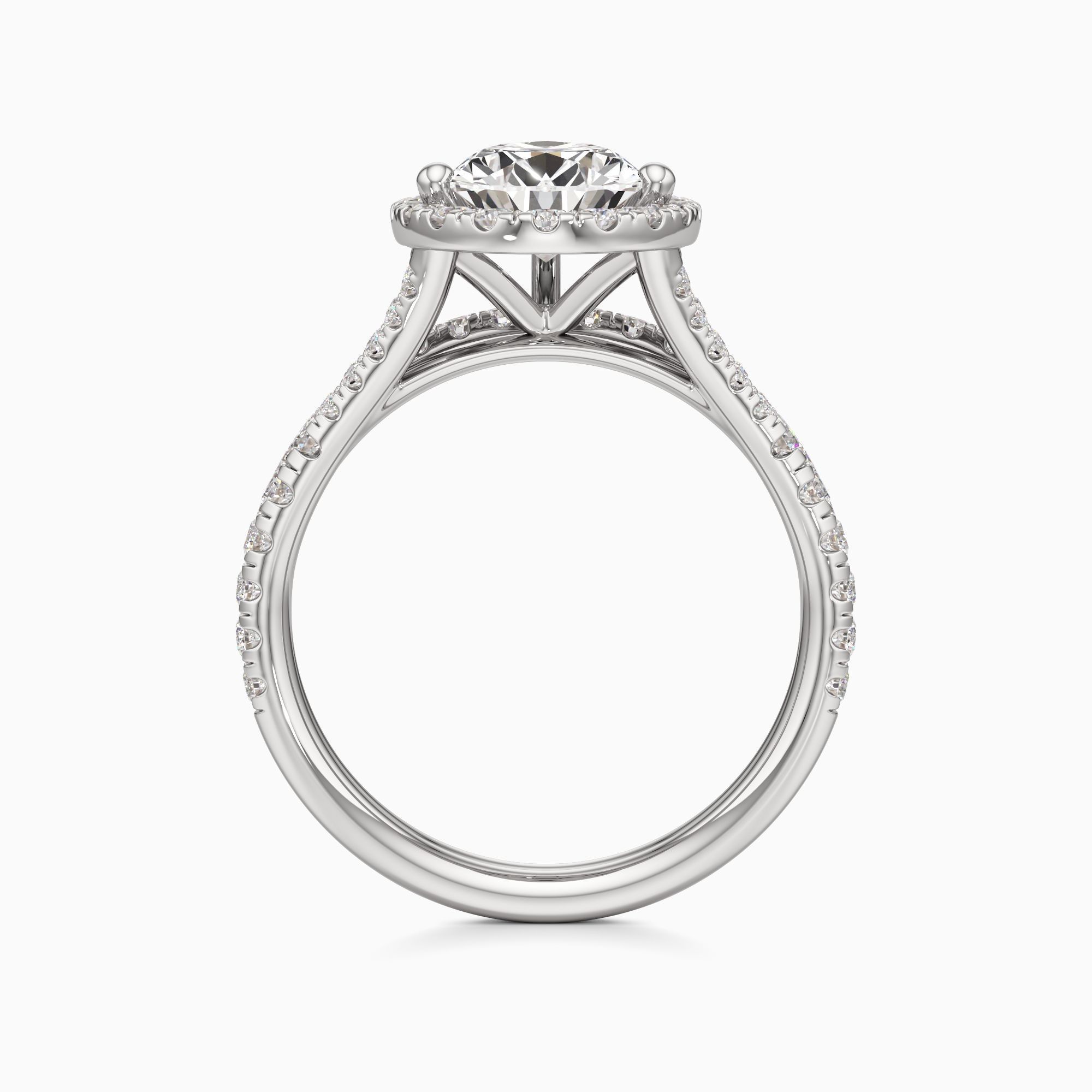 Emma Split Natural Diamond Pear-Shaped Engagement Ring with Wedding Band - Top view – Image 2 of 4