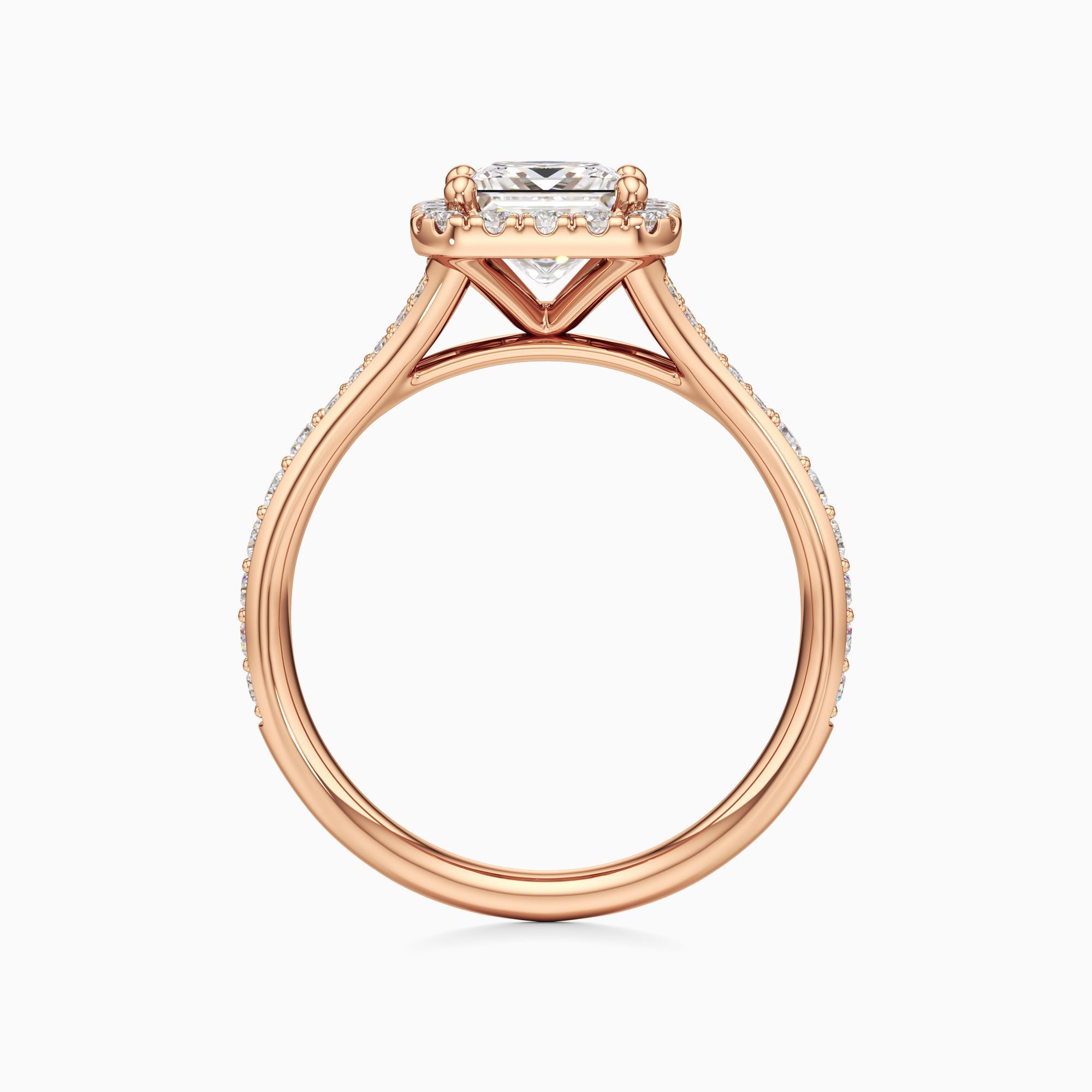 Emma Split Natural Diamond Princess-Cut Engagement Ring - Top view – Image 2 of 4