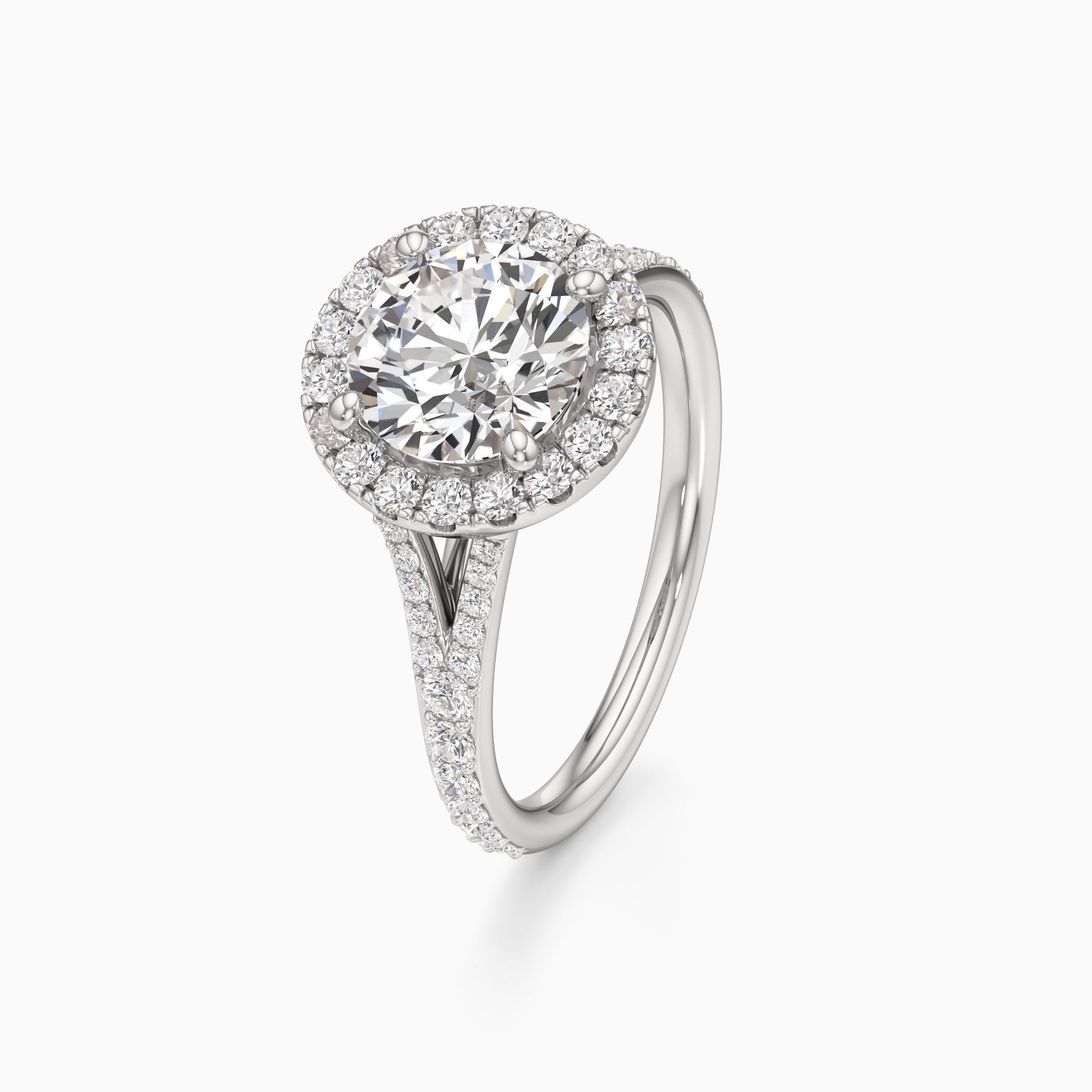 Emma Split Lab Grown Diamond Round Engagement Ring - Primary view – Image 1 of 4