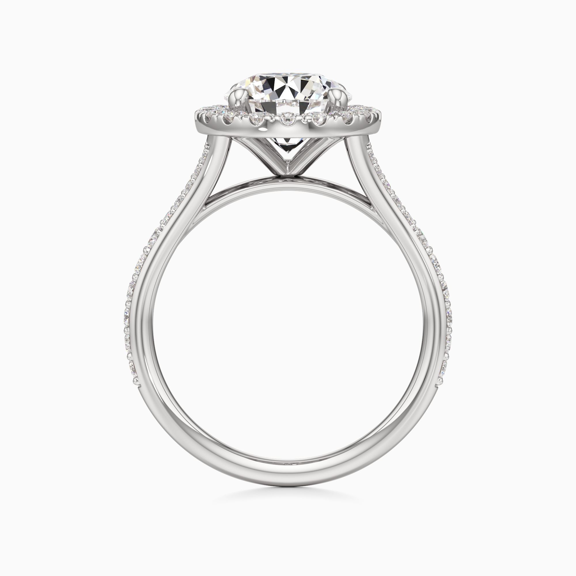 Emma Split Lab Grown Diamond Round Engagement Ring - Top view – Image 2 of 4