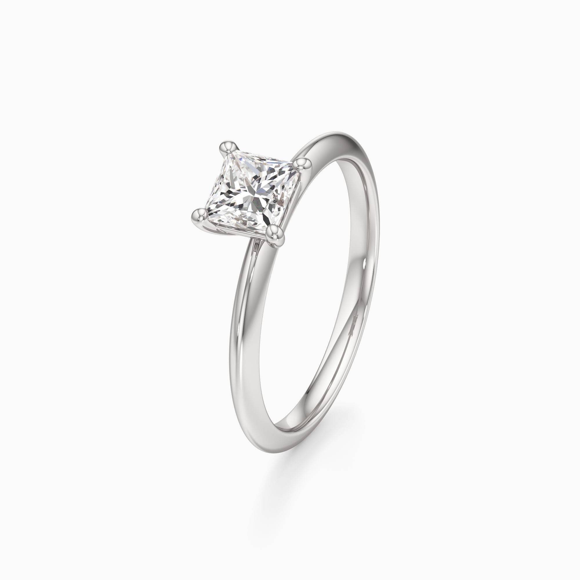 Nell Knife Edge Natural Diamond Princess-Cut Engagement Ring - Primary view – Image 1 of 4