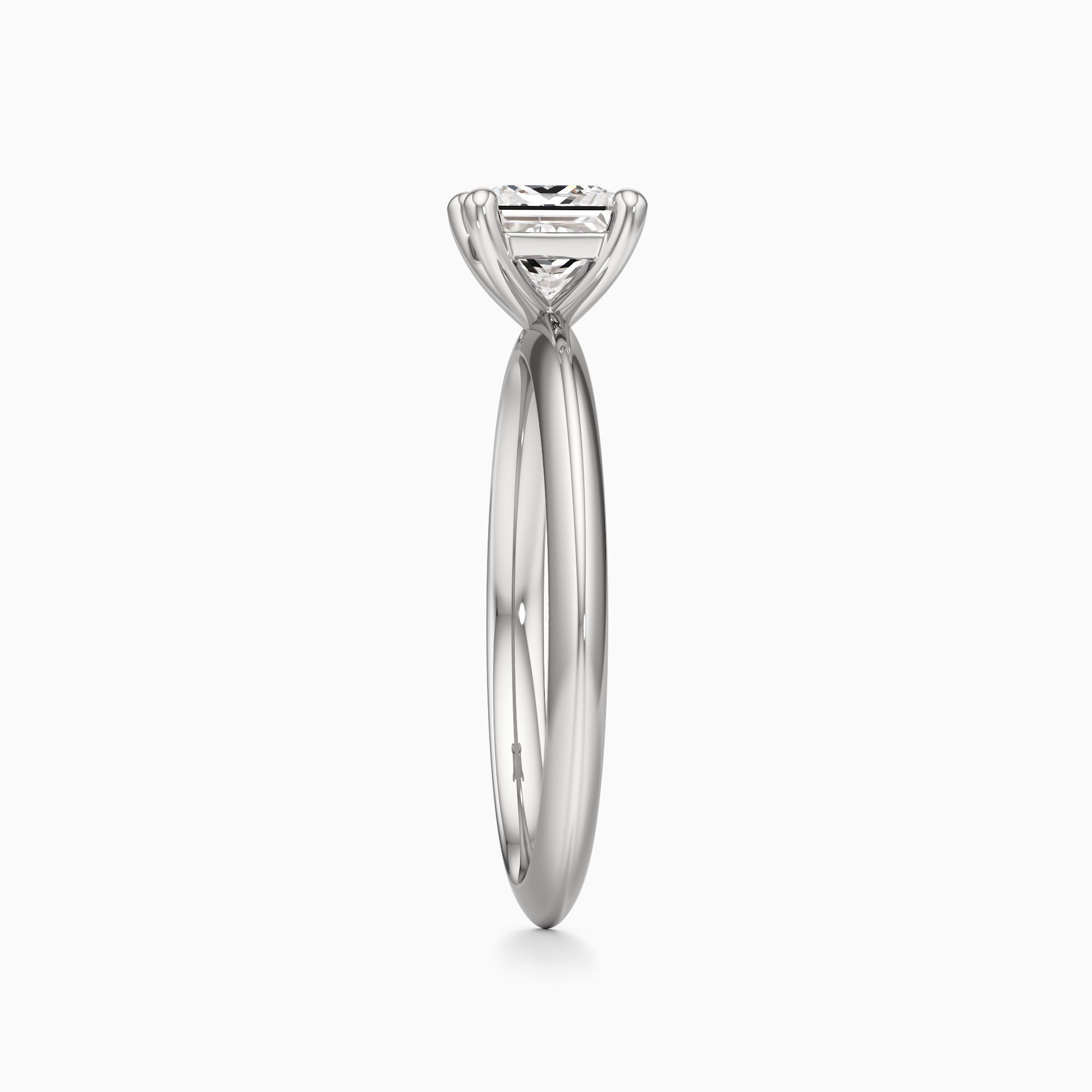 Nell Knife Edge Natural Diamond Princess-Cut Engagement Ring - Side view – Image 4 of 4