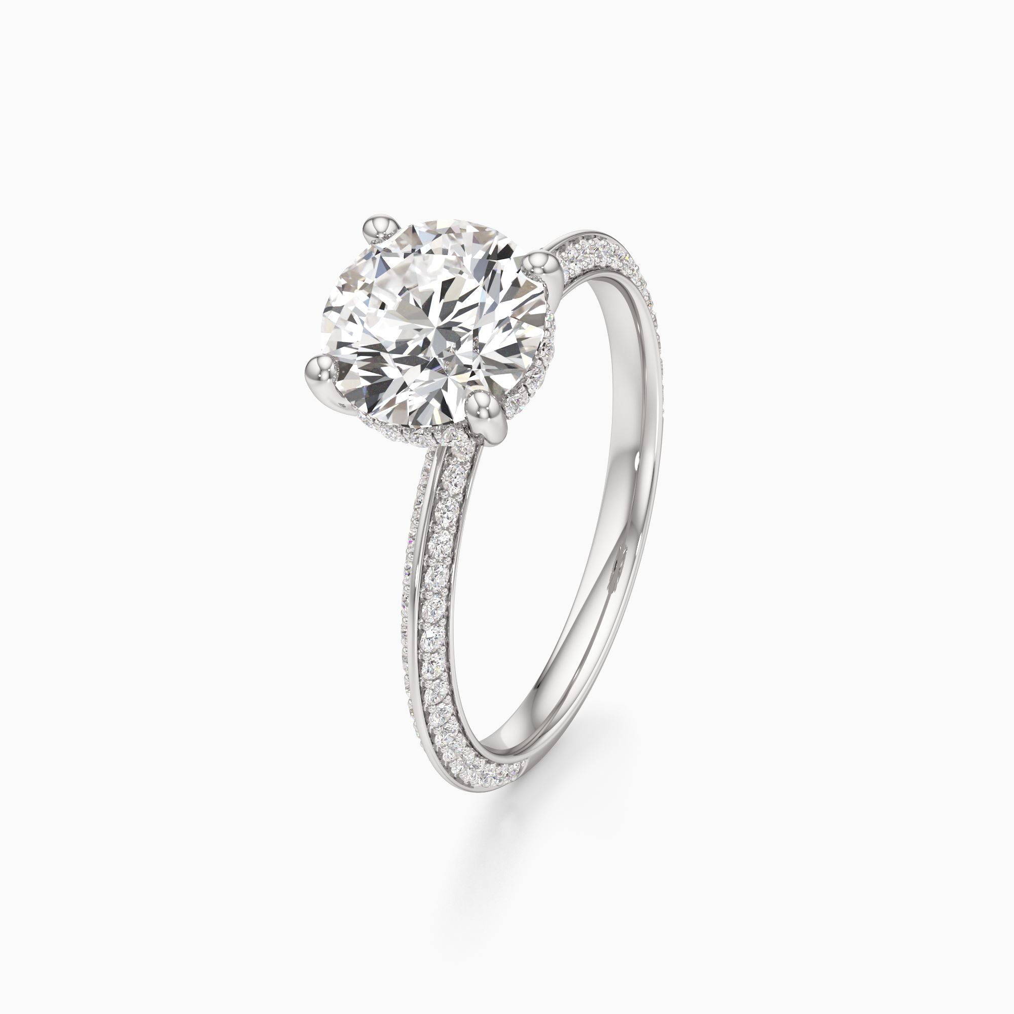Nell Knife Edge Lab Grown Diamond Round Engagement Ring - Primary view – Image 1 of 4