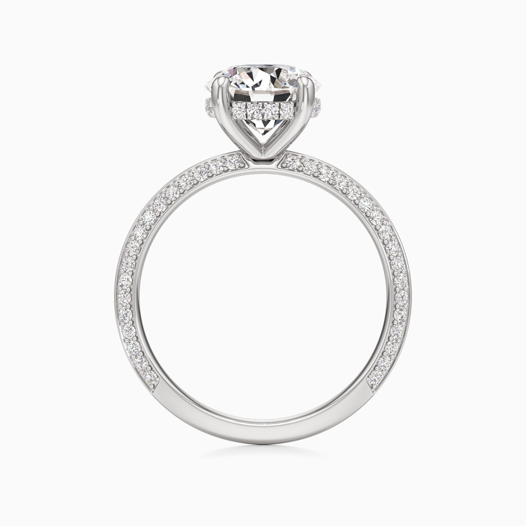 Nell Knife Edge Lab Grown Diamond Round Engagement Ring - Top view – Image 2 of 4