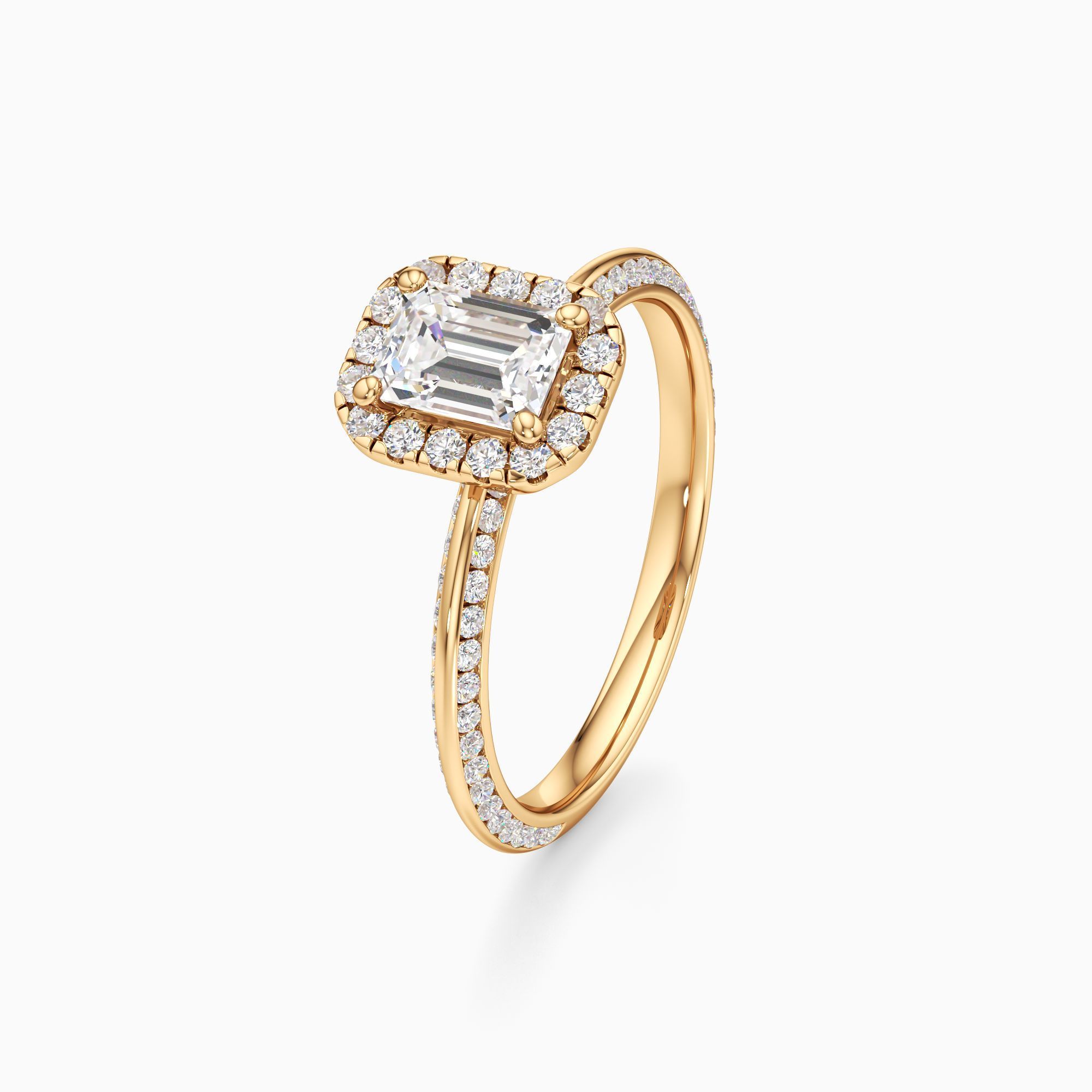 Nell Knife Edge Lab Grown Diamond Emerald-Cut Engagement Ring - Primary view – Image 1 of 4