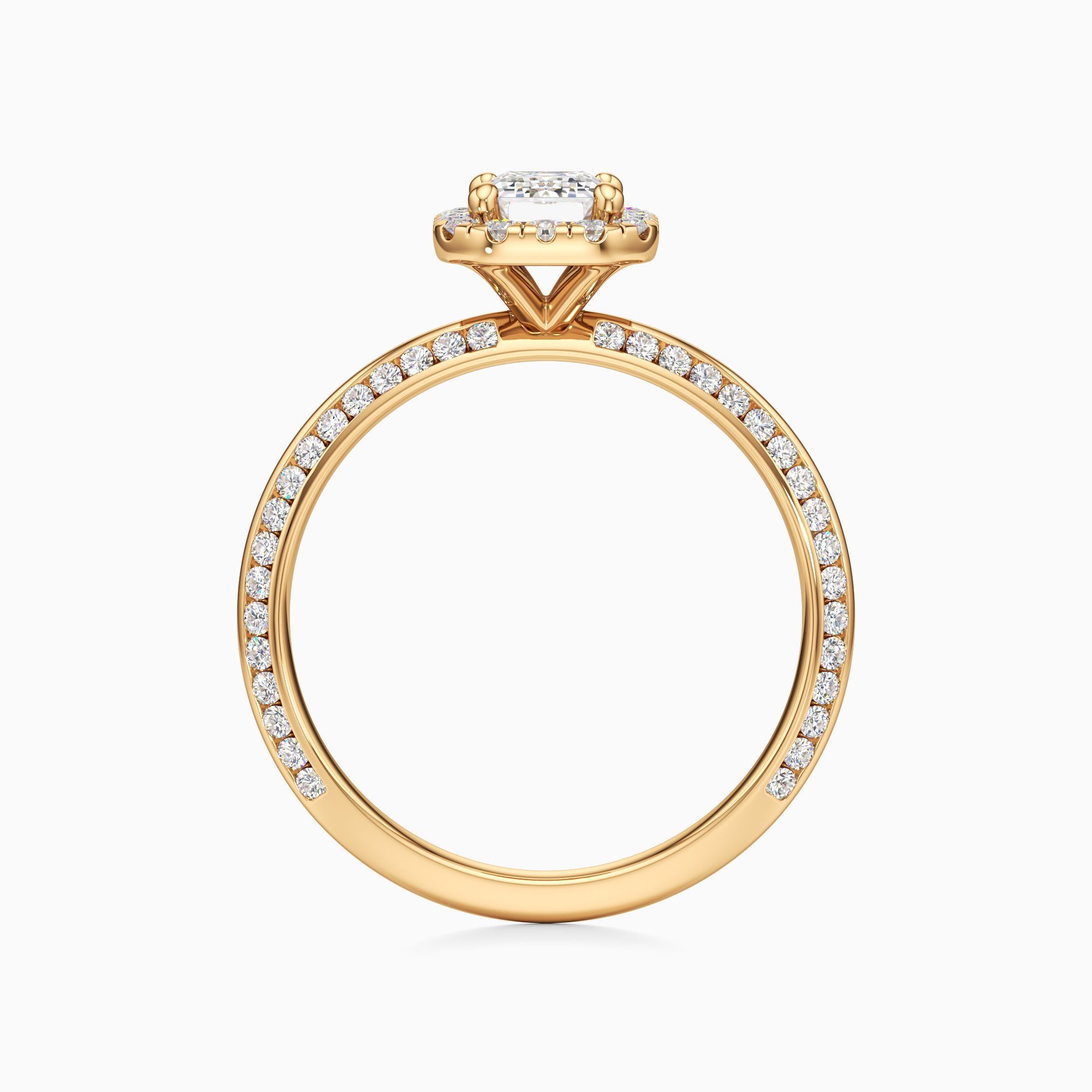 Nell Knife Edge Lab Grown Diamond Emerald-Cut Engagement Ring - Top view – Image 2 of 4