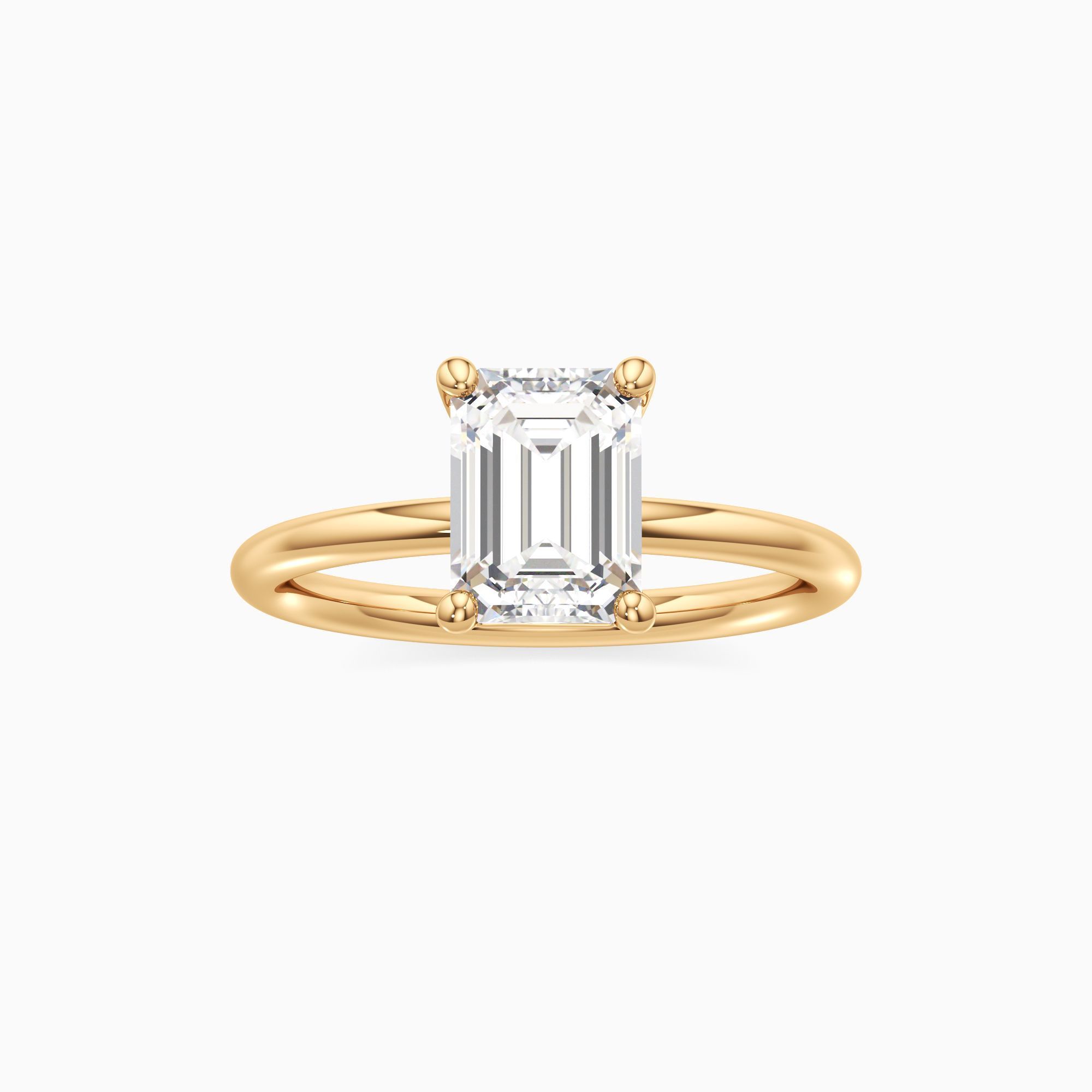 Parker Classic Lab Grown Diamond Emerald-Cut Engagement Ring - Through Finger view – Image 3 of 4