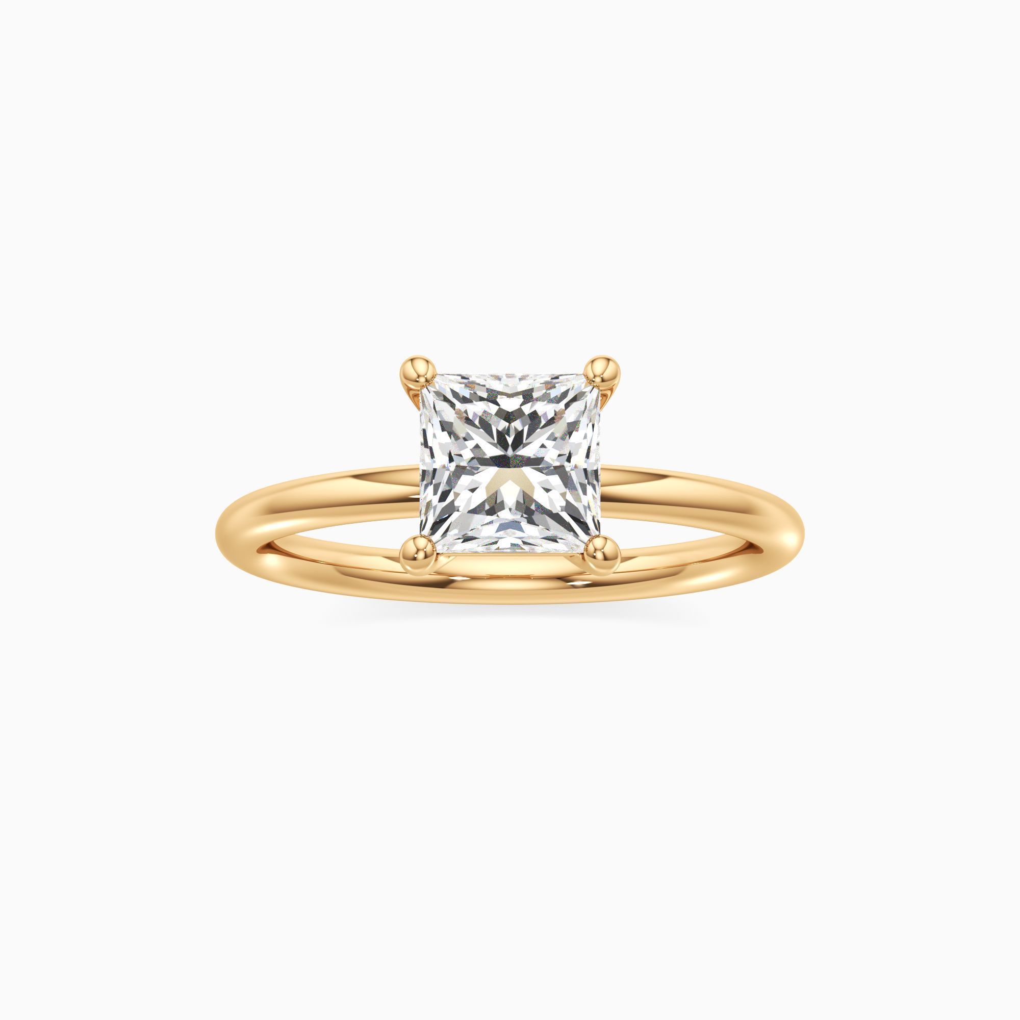 Parker Classic Lab Grown Diamond Princess-Cut Engagement Ring - Through Finger view – Image 3 of 4
