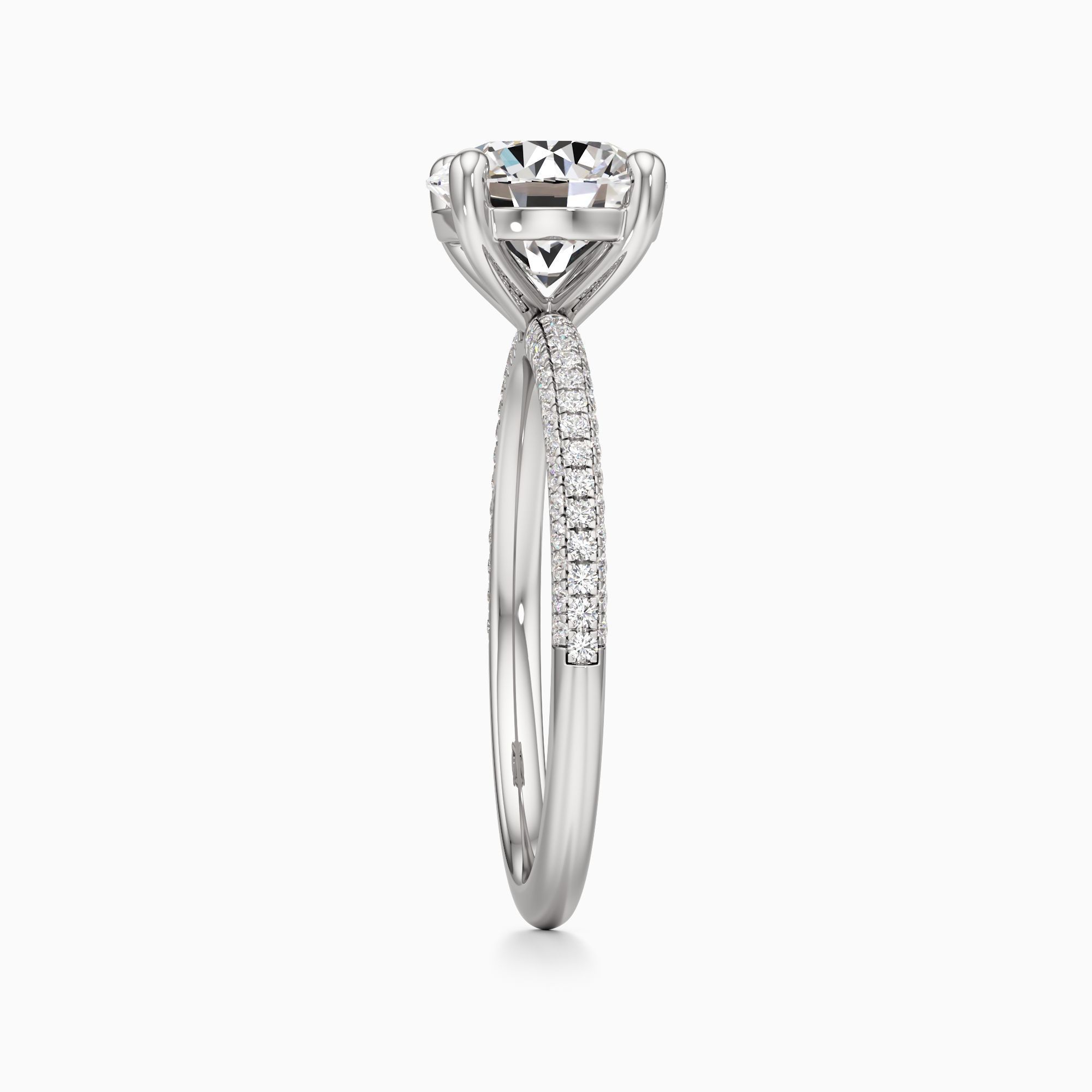 Parker Classic Lab Grown Diamond Round Engagement Ring - Side view – Image 4 of 4