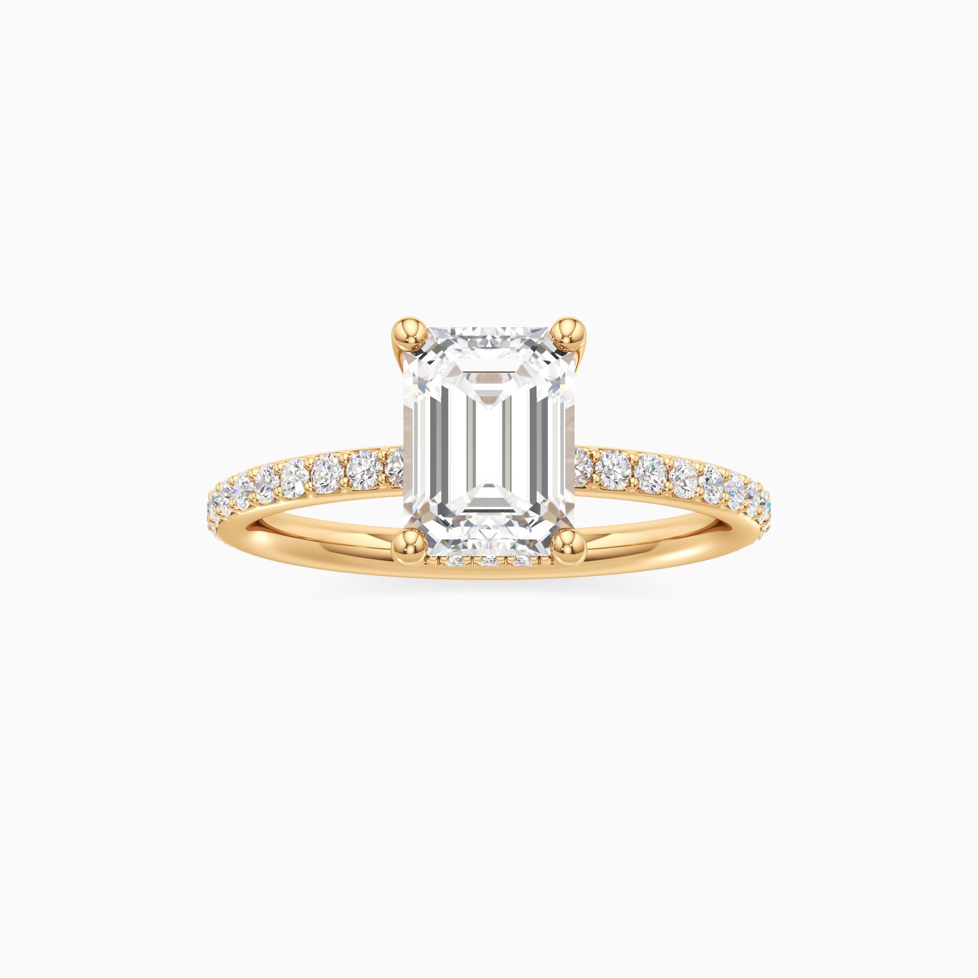 Parker Classic Lab Grown Diamond Emerald-Cut Engagement Ring - Through Finger view – Image 3 of 4