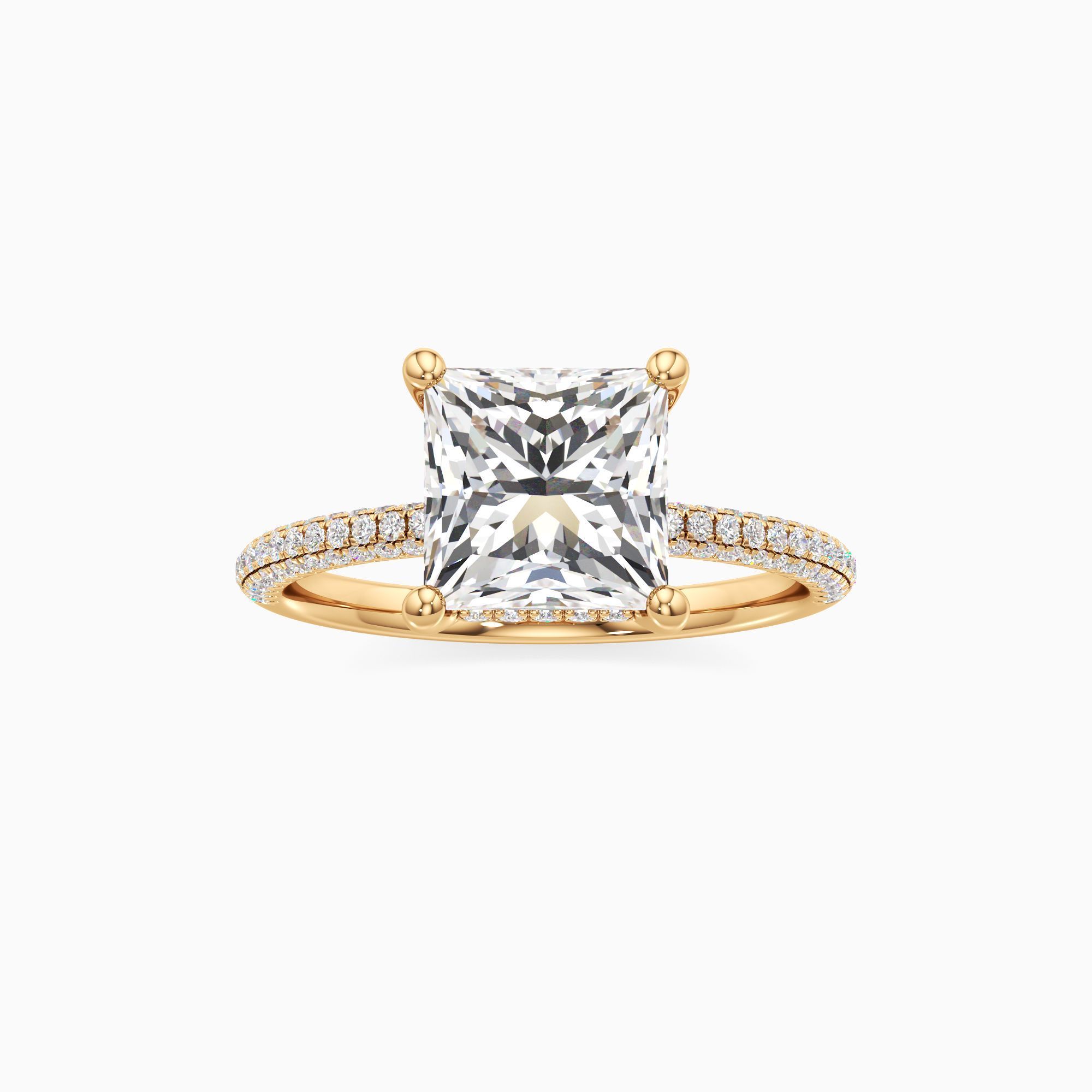 Parker Classic Lab Grown Diamond Princess-Cut Engagement Ring - Through Finger view – Image 3 of 4