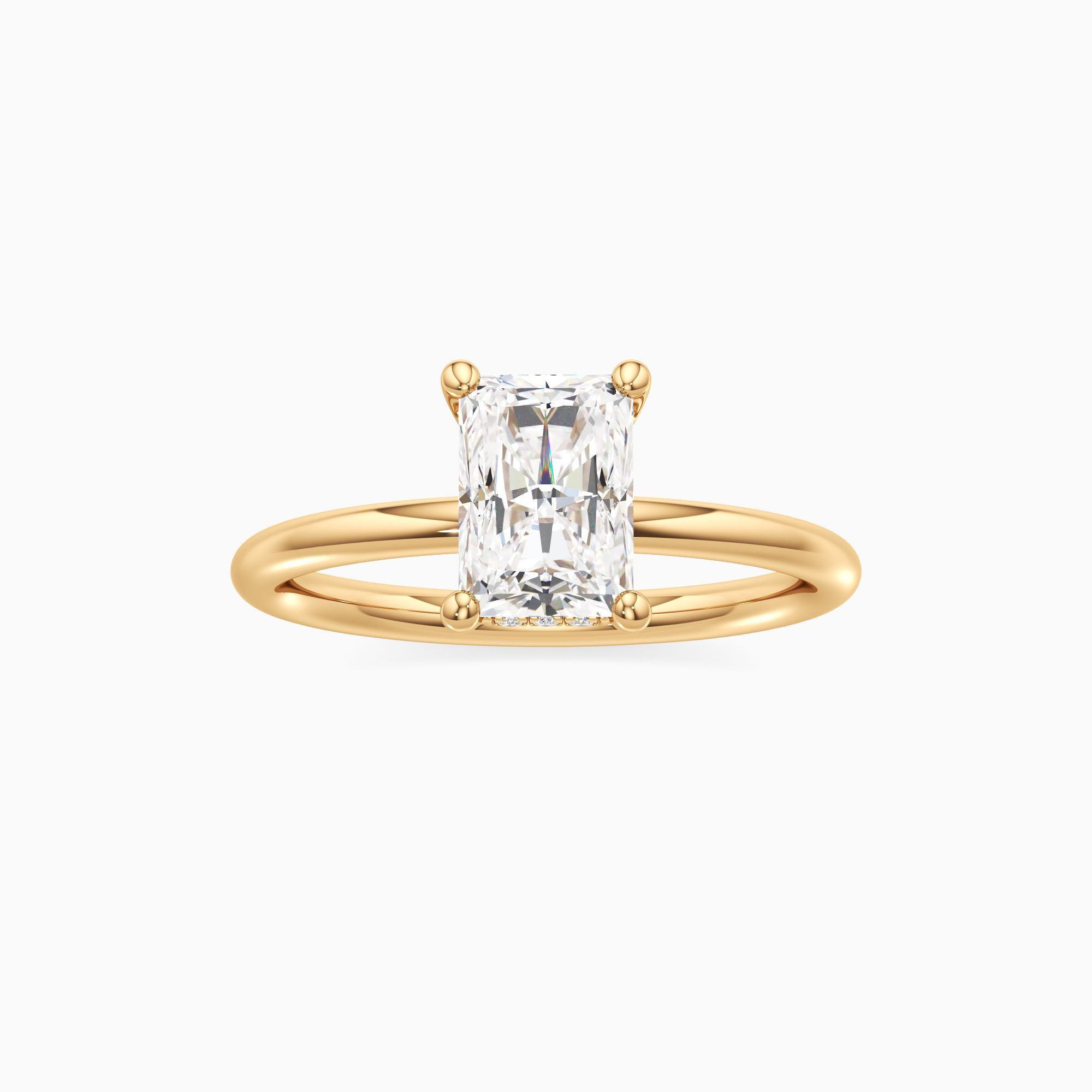 Parker Classic Lab Grown Diamond Radiant-Cut Engagement Ring - Through Finger view – Image 3 of 4