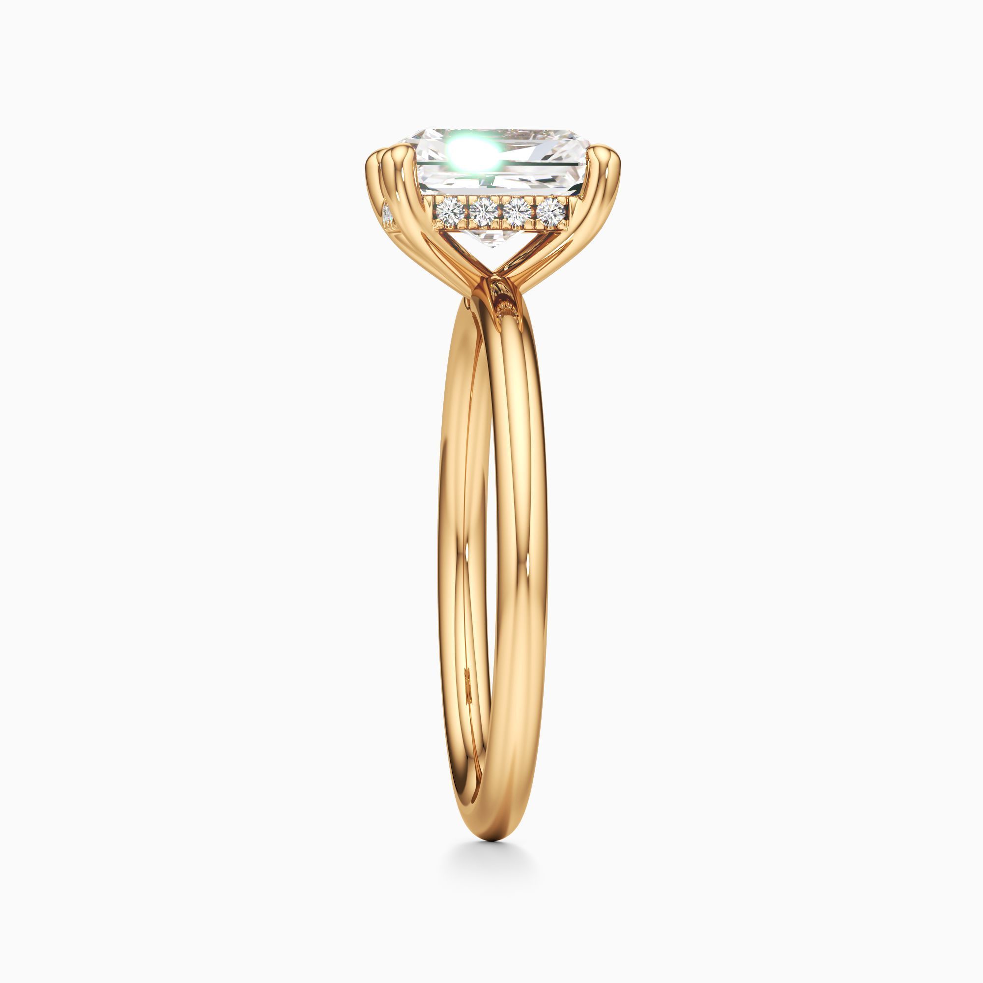 Parker Classic Lab Grown Diamond Radiant-Cut Engagement Ring - Side view – Image 4 of 4