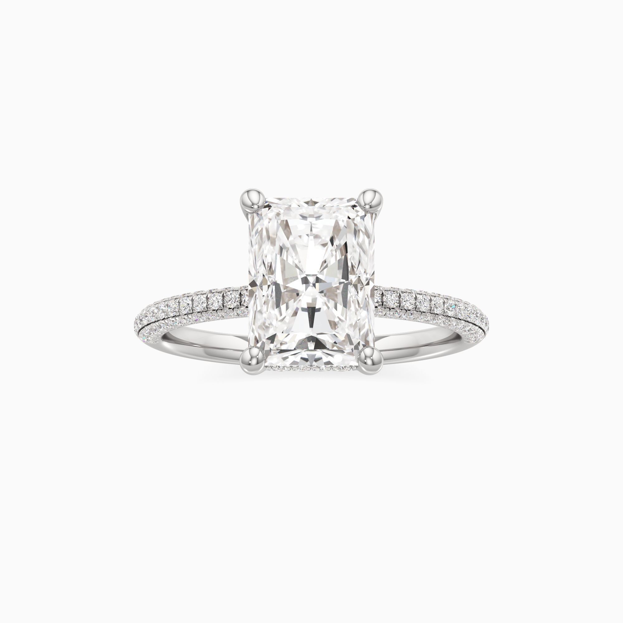Parker Classic Lab Grown Diamond Radiant-Cut Engagement Ring - Through Finger view – Image 3 of 4