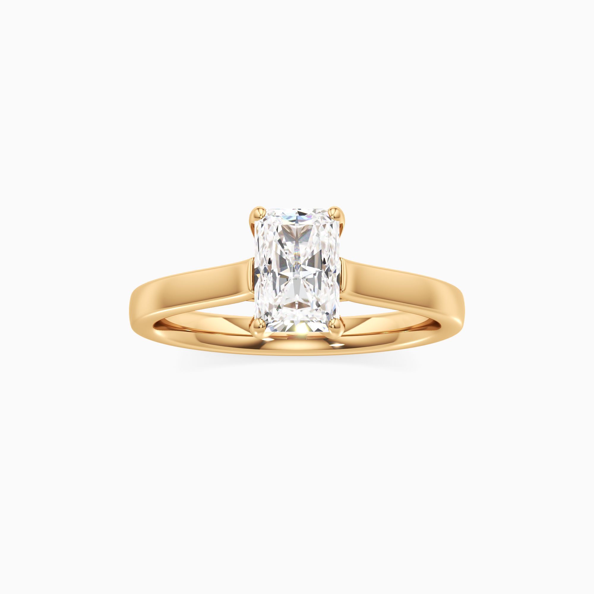 Evie Lab Grown Diamond Radiant-Cut Engagement Ring - Through Finger view – Image 3 of 4
