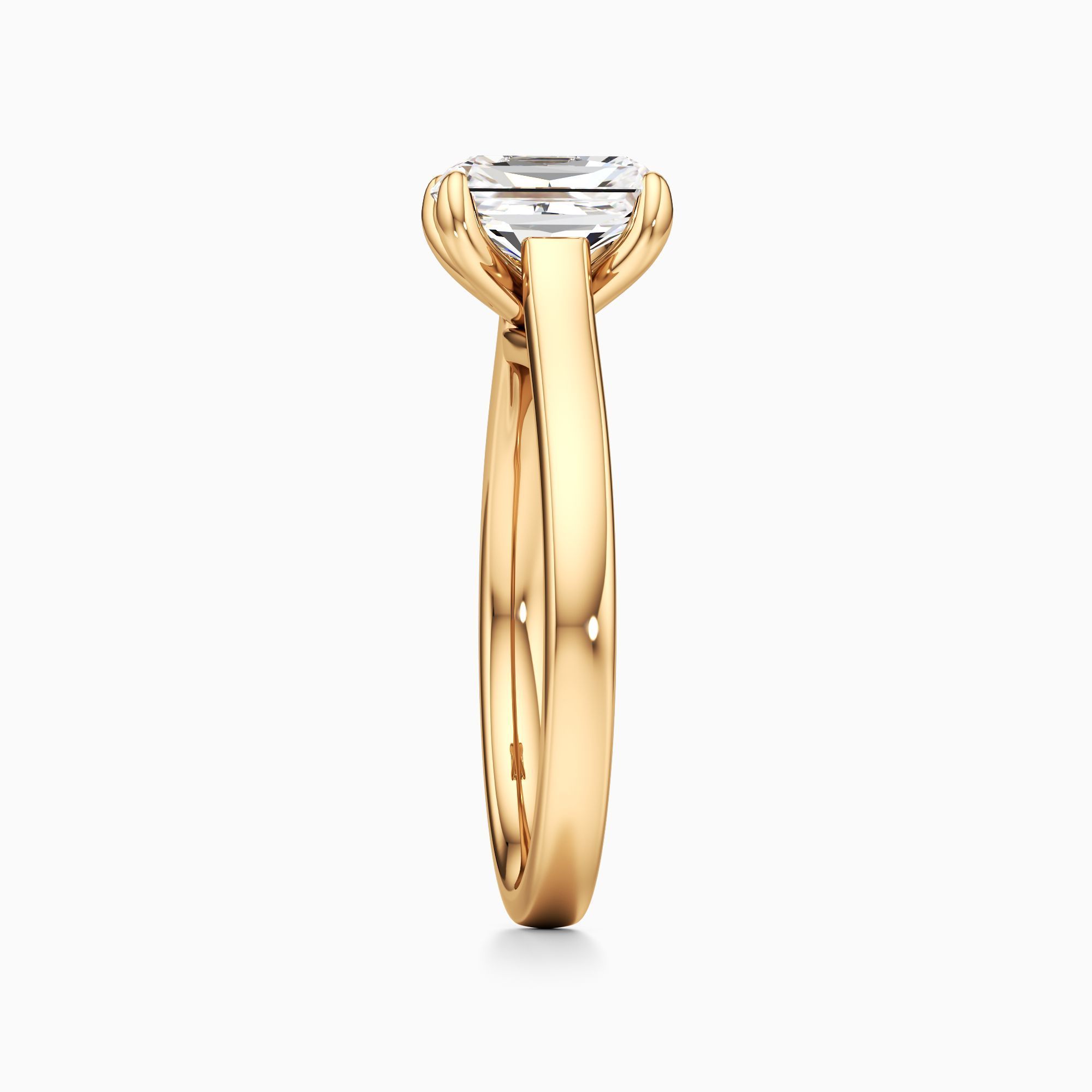 Evie Lab Grown Diamond Radiant-Cut Engagement Ring - Side view – Image 4 of 4