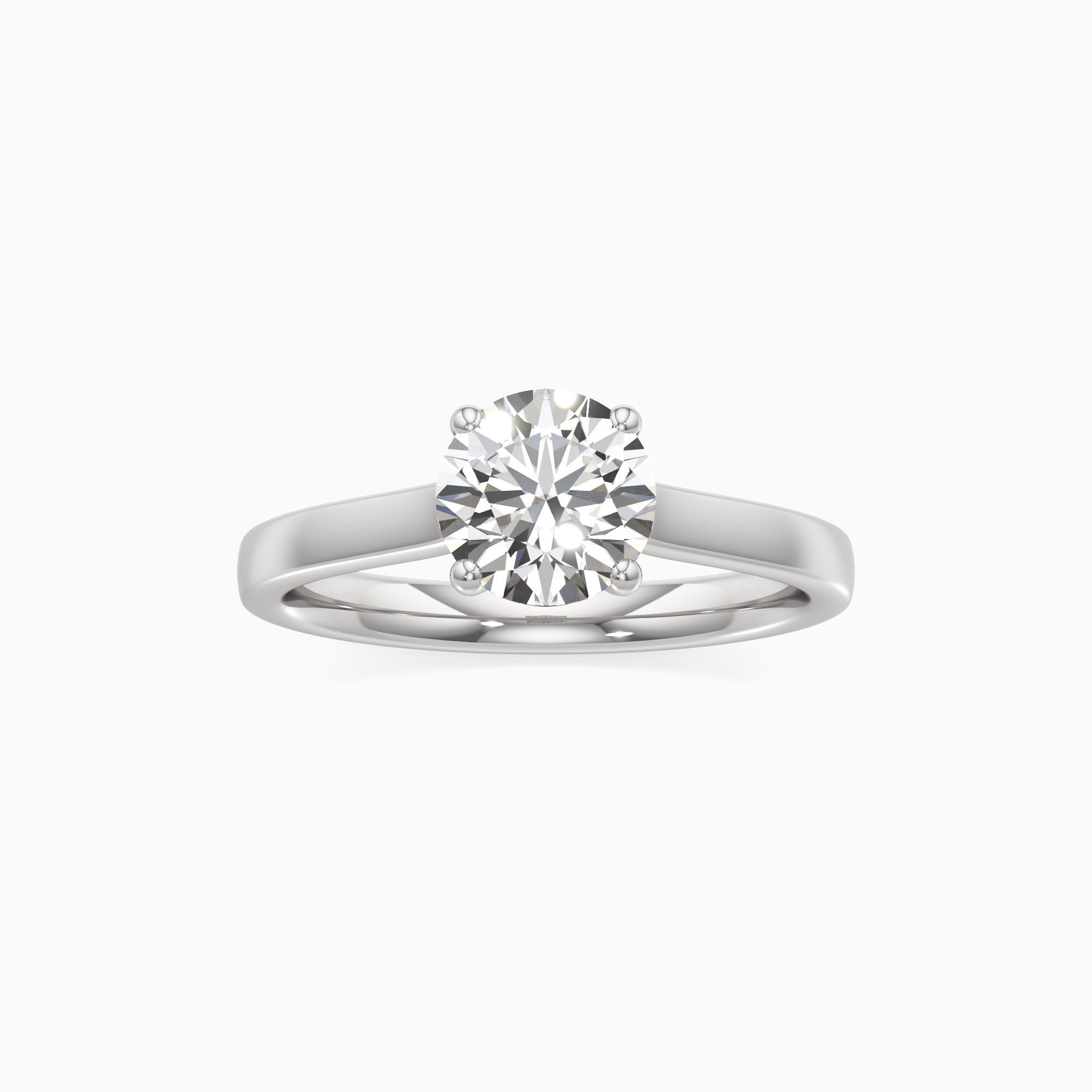 Evie Lab Grown Diamond Round Engagement Ring - Through Finger view – Image 3 of 4