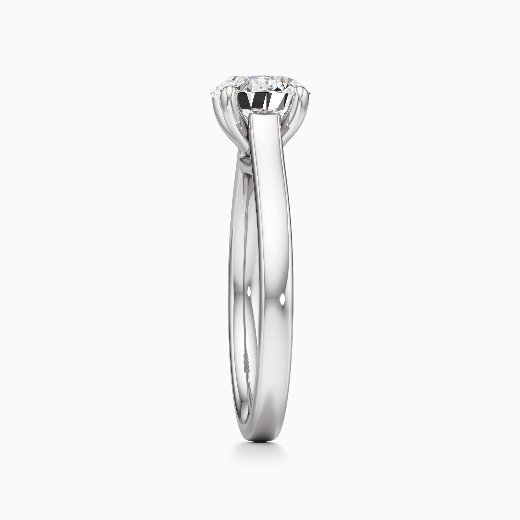 Evie Lab Grown Diamond Round Engagement Ring - Side view – Image 4 of 4