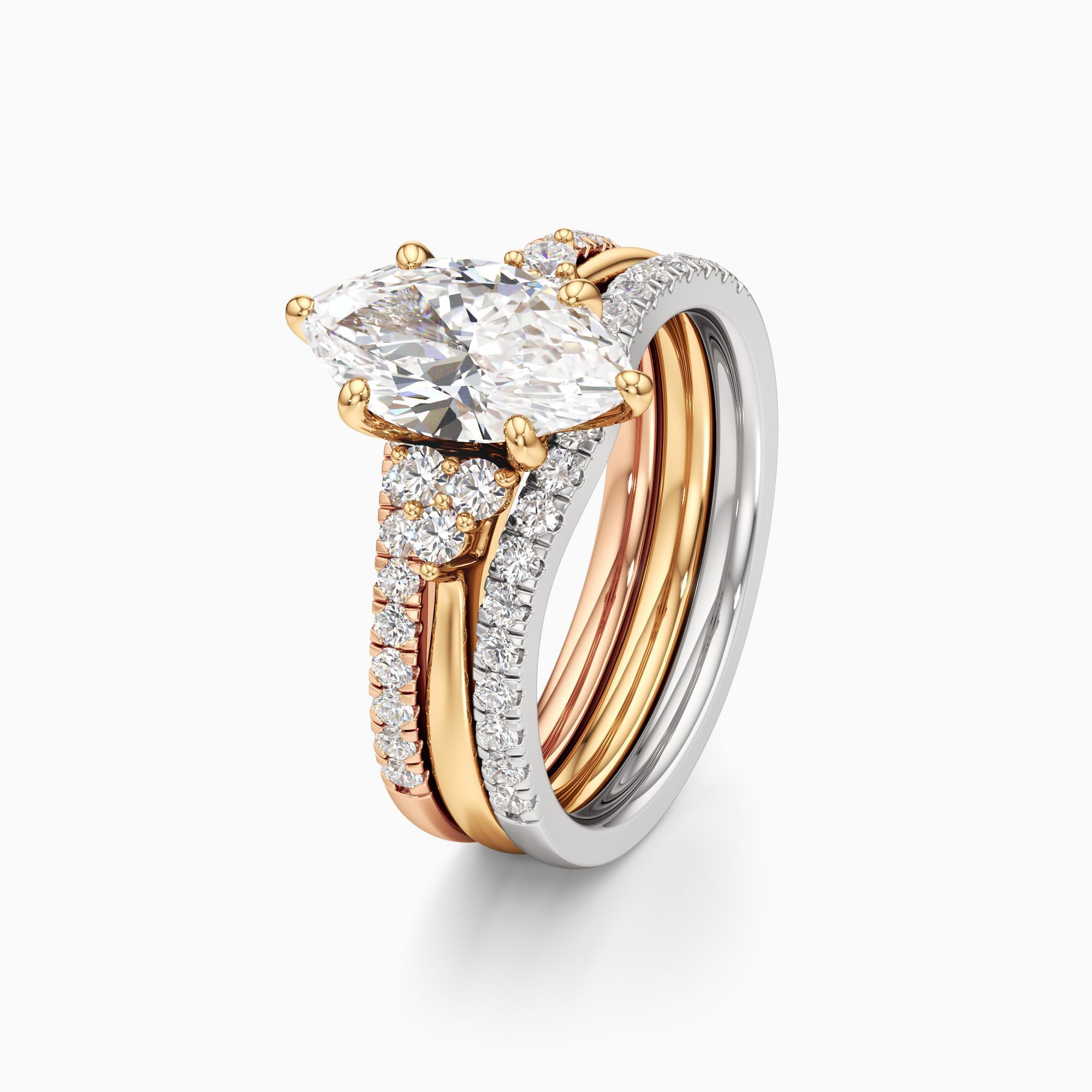 Savannah Natural Diamond Marquise-Cut Engagement Ring with Wedding Bands - Primary view – Image 1 of 4